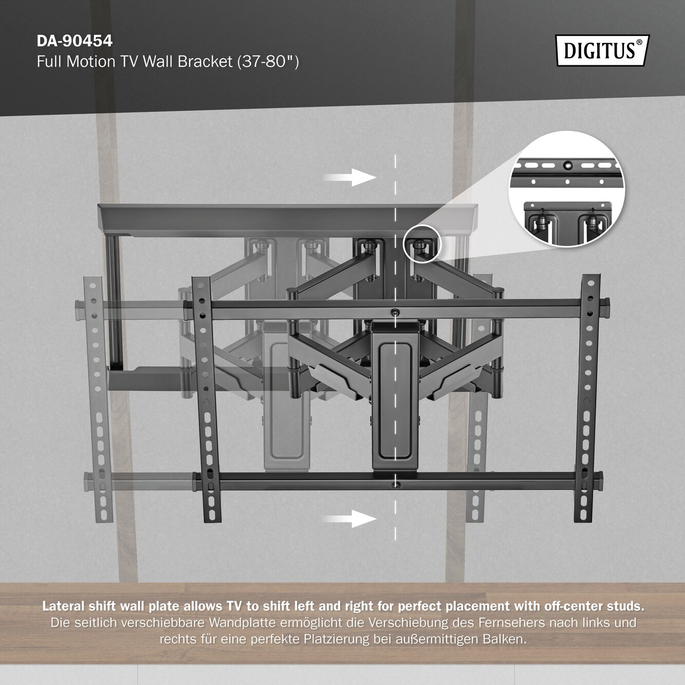 DIGITUS Full Motion TV-Wandhalterung (37-80")