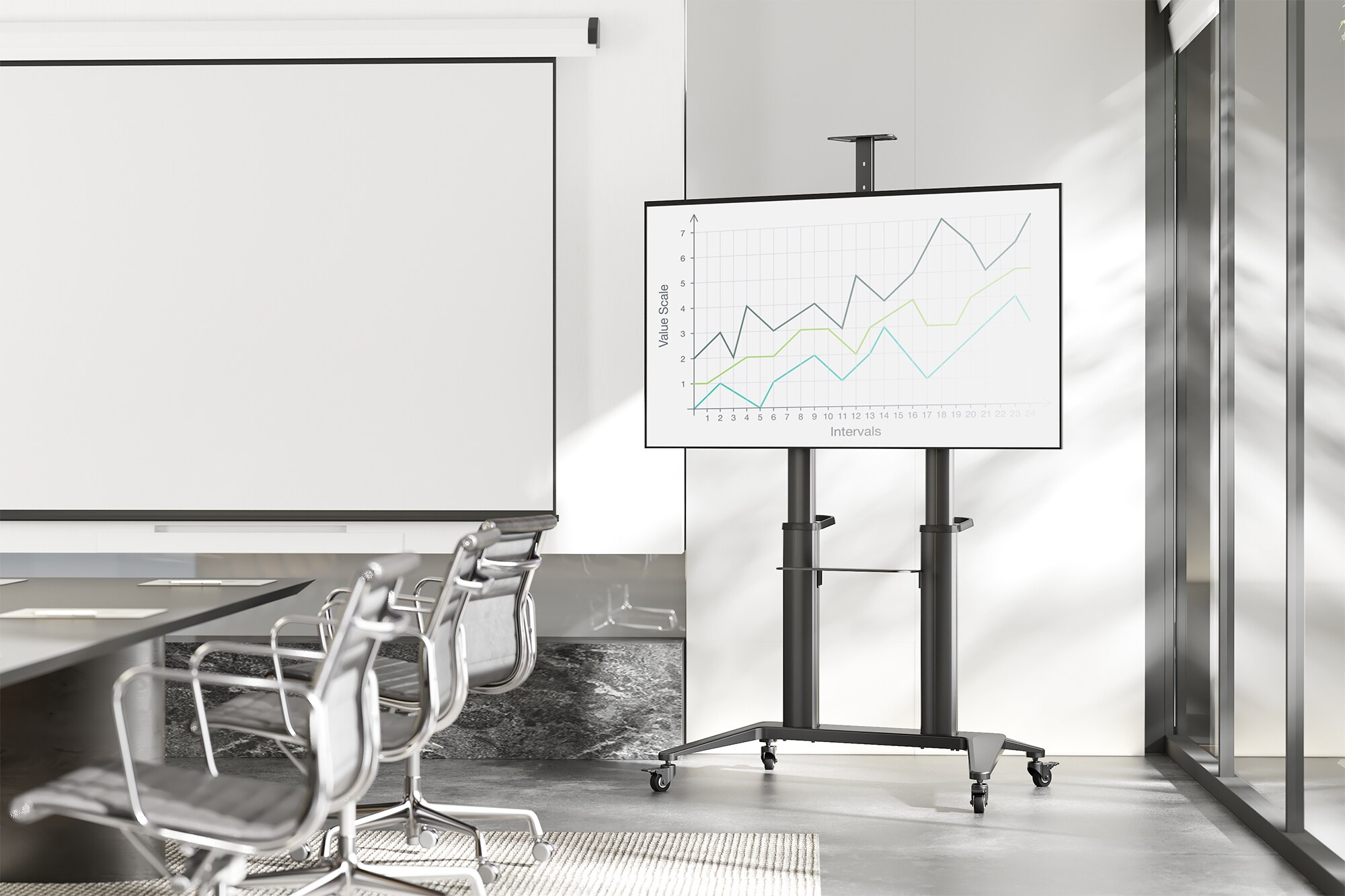 DIGITUS Collaboration Trolley / TV Präsentationswagen