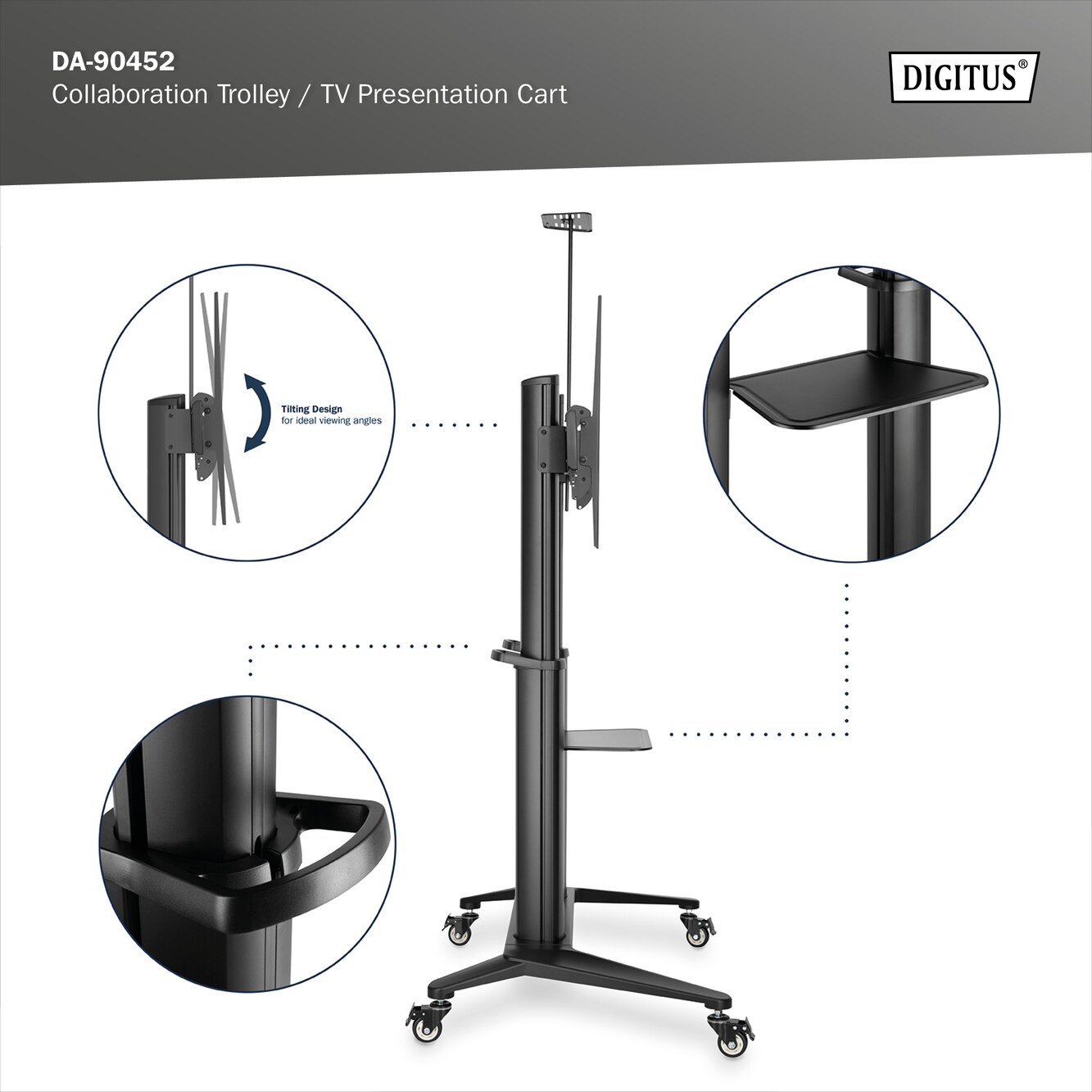 DIGITUS Collaboration Trolley / TV Präsentationswagen