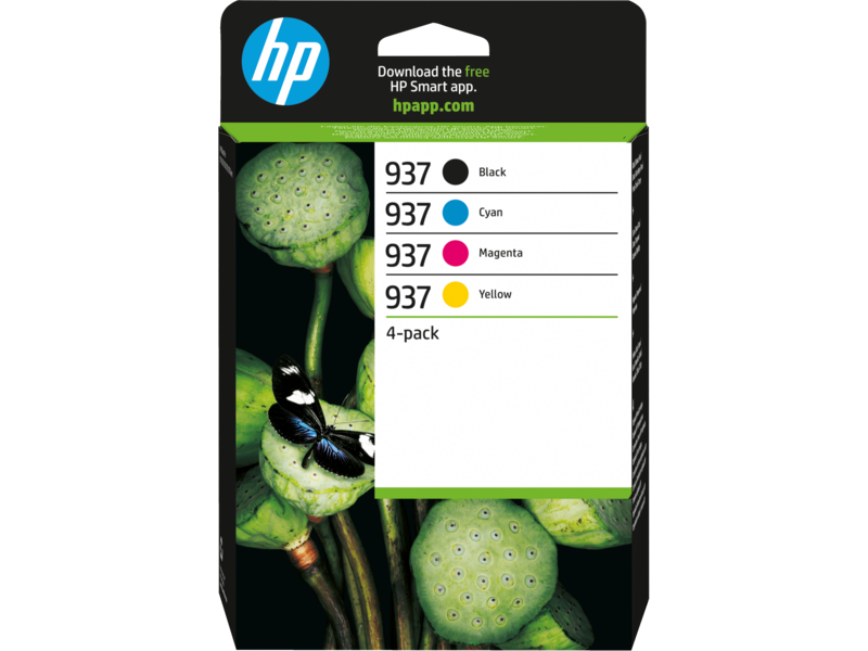 HP 937 / 6C400NE 4er-Pack Original Druckerpatrone Schwarz/Bunt CMYK Instant Ink