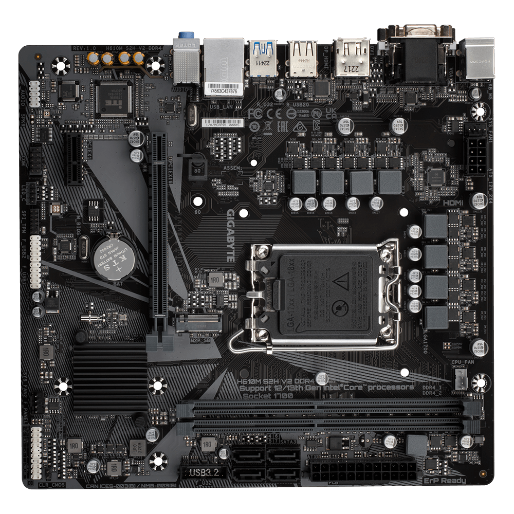 Gigabyte H610M S2H V2 mATX Mainboard Sockel 1700 HDMI/DVI/VGA/DP