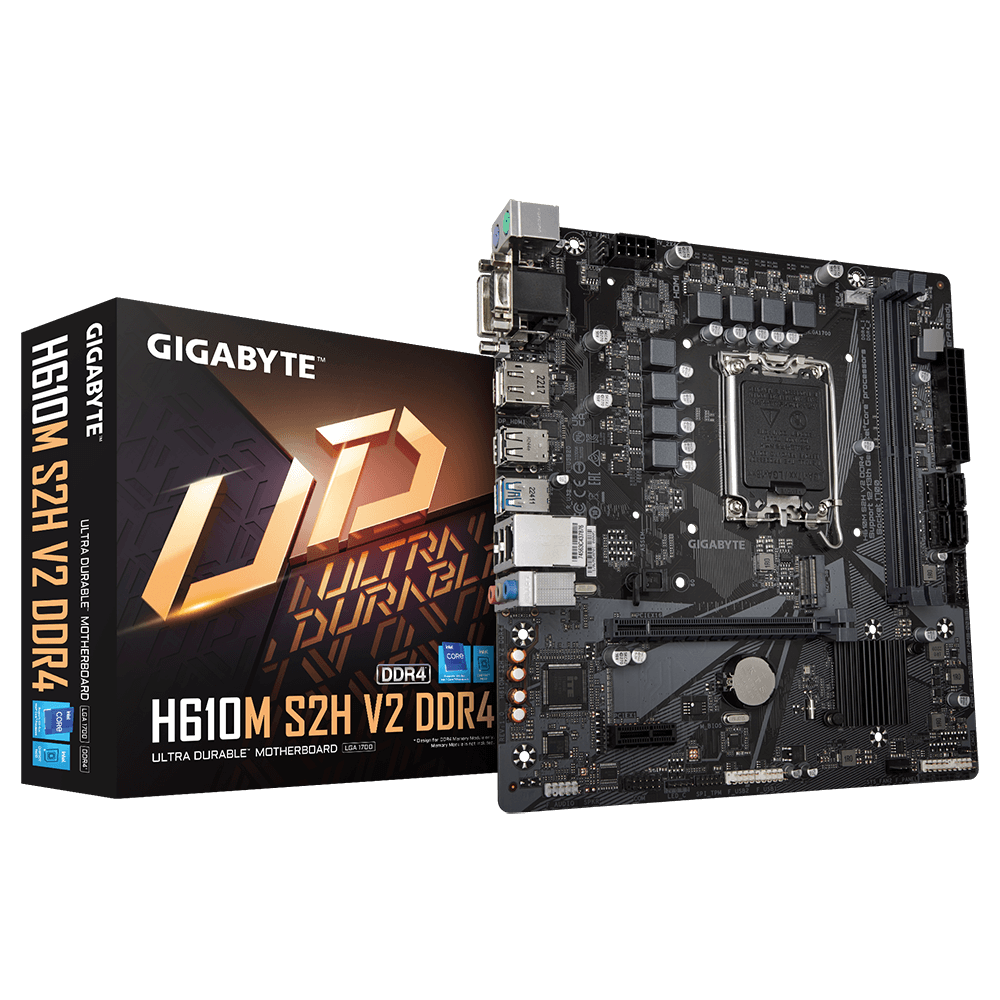 Gigabyte H610M S2H V2 mATX Mainboard Sockel 1700 HDMI/DVI/VGA/DP