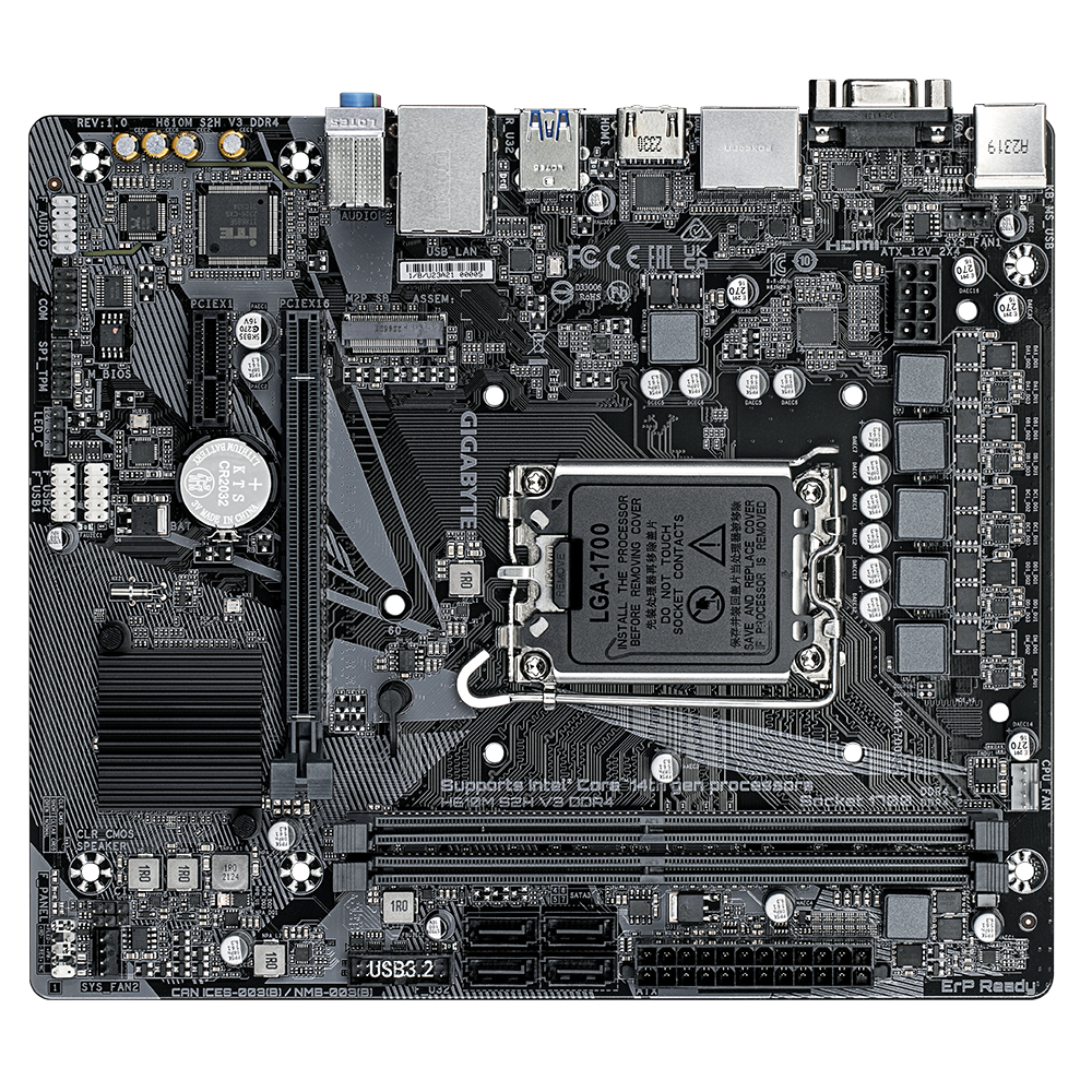 Gigabyte H610M S2H V3 mATX Mainboard Sockel 1700 HDMI/VGA/2xDP