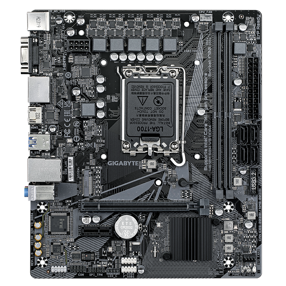 Gigabyte H610M S2H V3 mATX Mainboard Sockel 1700 HDMI/VGA/2xDP