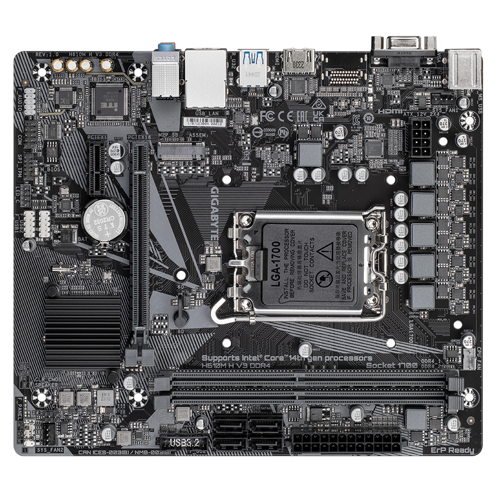 Gigabyte H610M H V3 mATX Mainboard Sockel 1700 HDMI/VGA