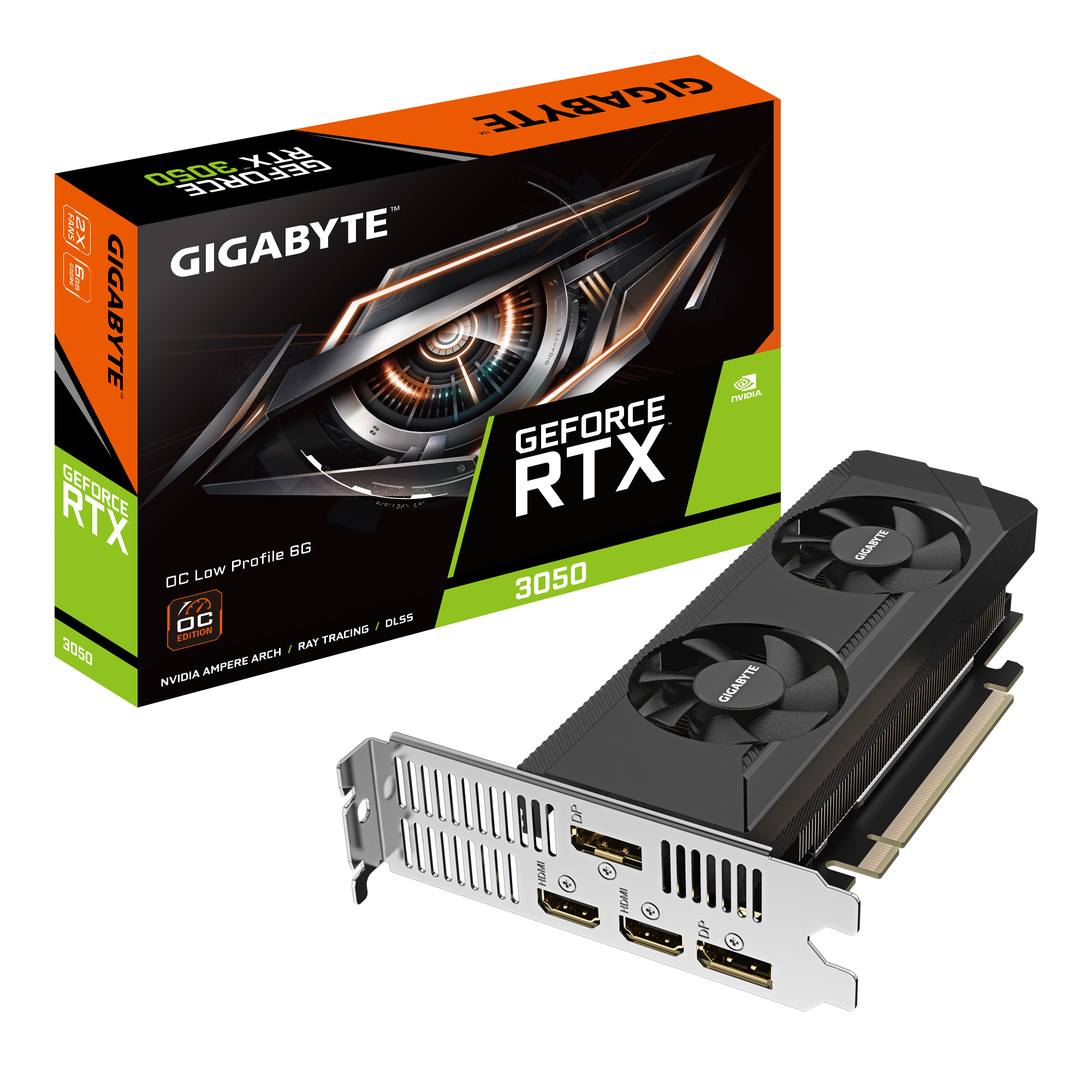 GIGABYTE GeForce RTX 3050 OC Low Profile 6GB GDDR6 Grafikkarte 2xHDMI, 2xDP