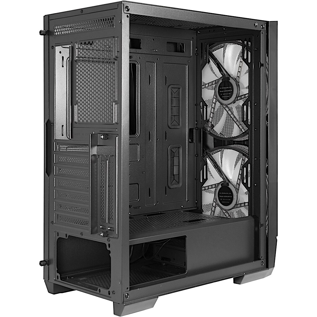 Inter-Tech IT-3503 Airstream ATX RGB Gaming Gehäuse, Tempered Glass, Schwarz