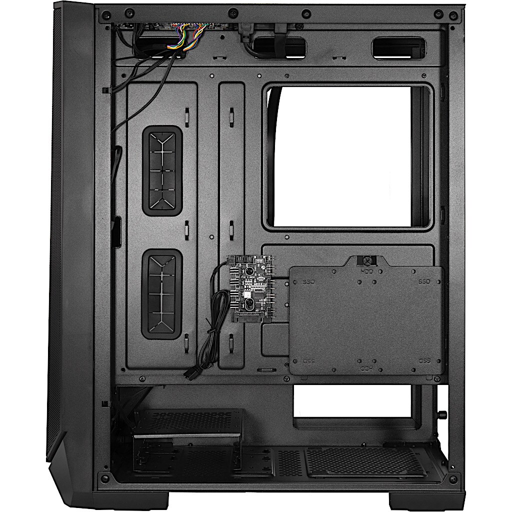 Inter-Tech IT-3503 Airstream ATX RGB Gaming Gehäuse, Tempered Glass, Schwarz