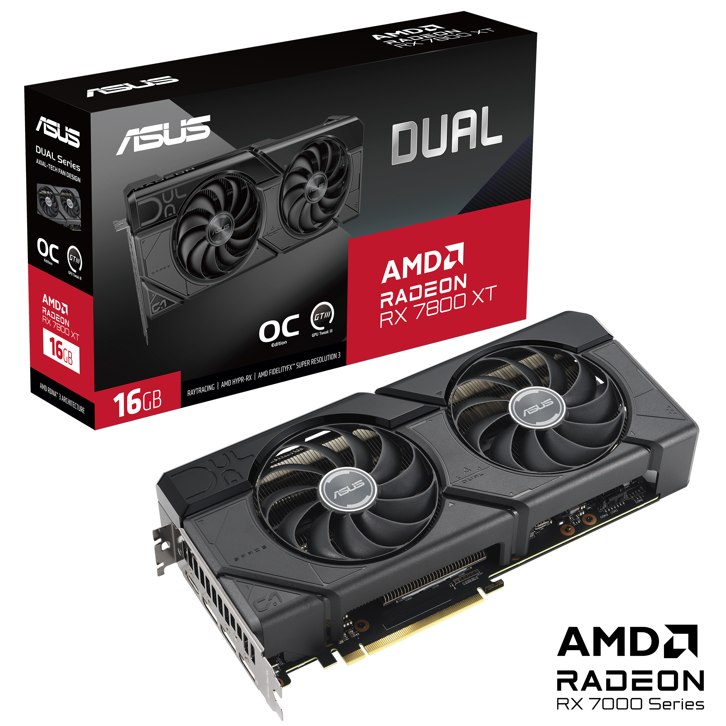 ASUS Dual Radeon RX 7800 XT OC Edition 16GB GDDR6 Grafikkarte