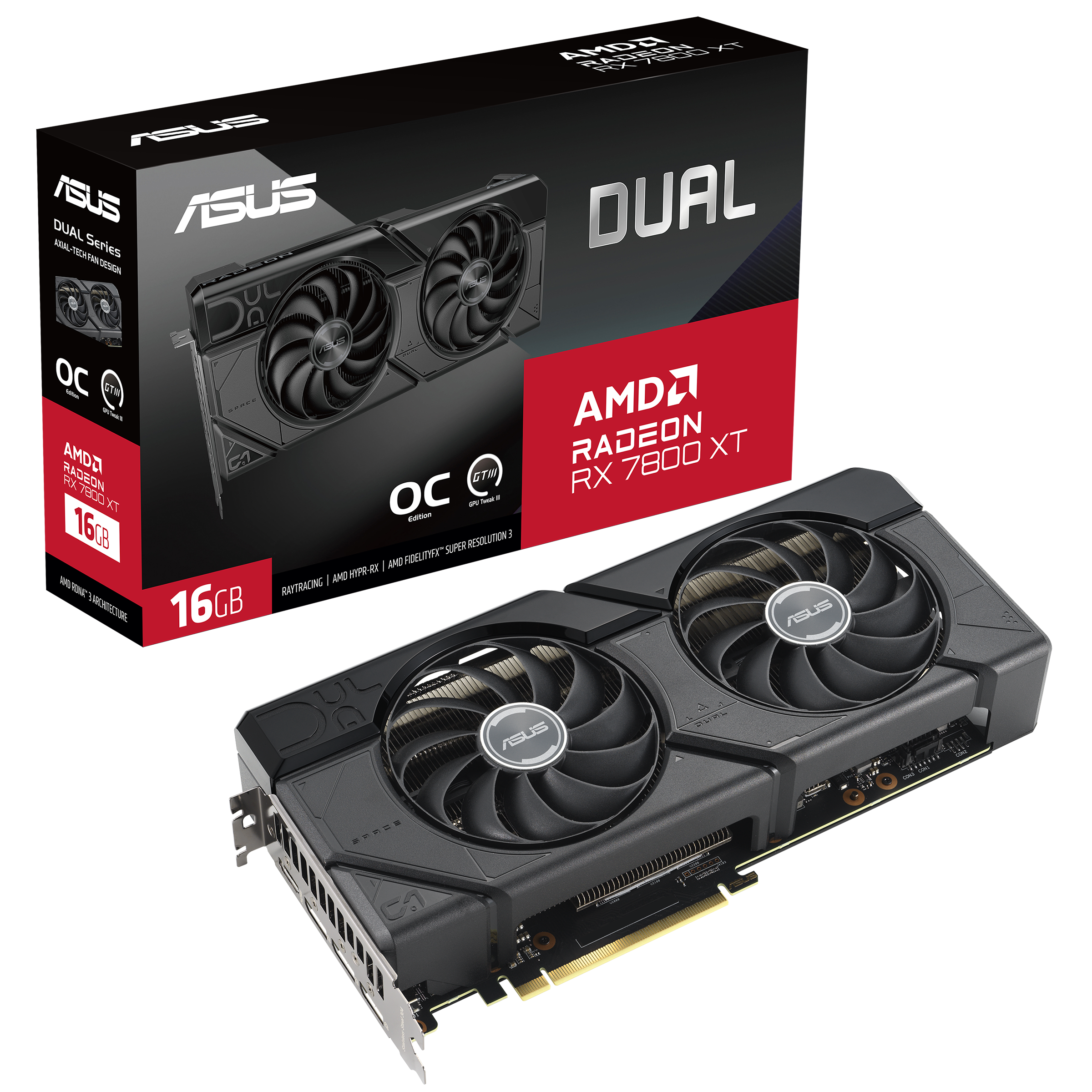 ASUS Dual Radeon RX 7800 XT OC Edition 16GB GDDR6 Grafikkarte