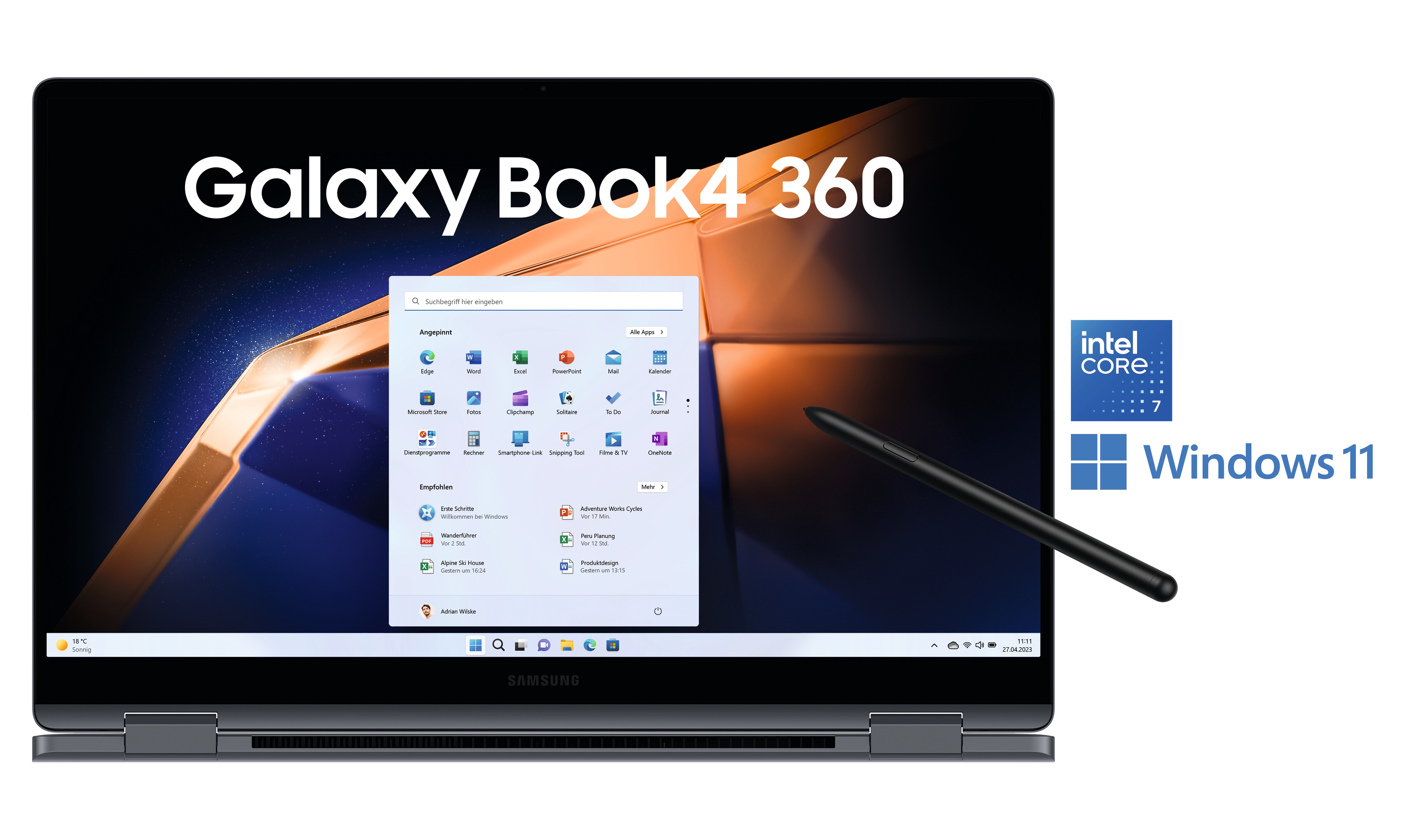 SAMSUNG Galaxy Book4 360 NP750QGK-KG2DE Core 7 150U 16GB/512GB SSD 15"FHD