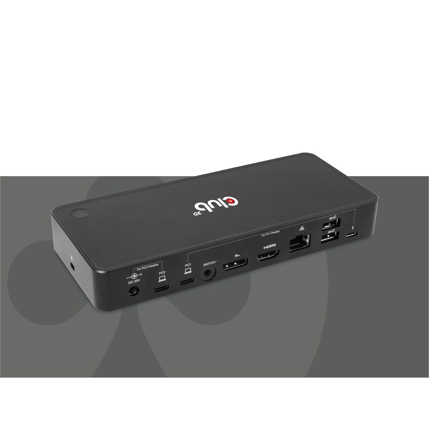 Club 3D KVM Switch/Dock DisplayPort/HDMI 4K60Hz für 2 USB Typ-C Eingänge