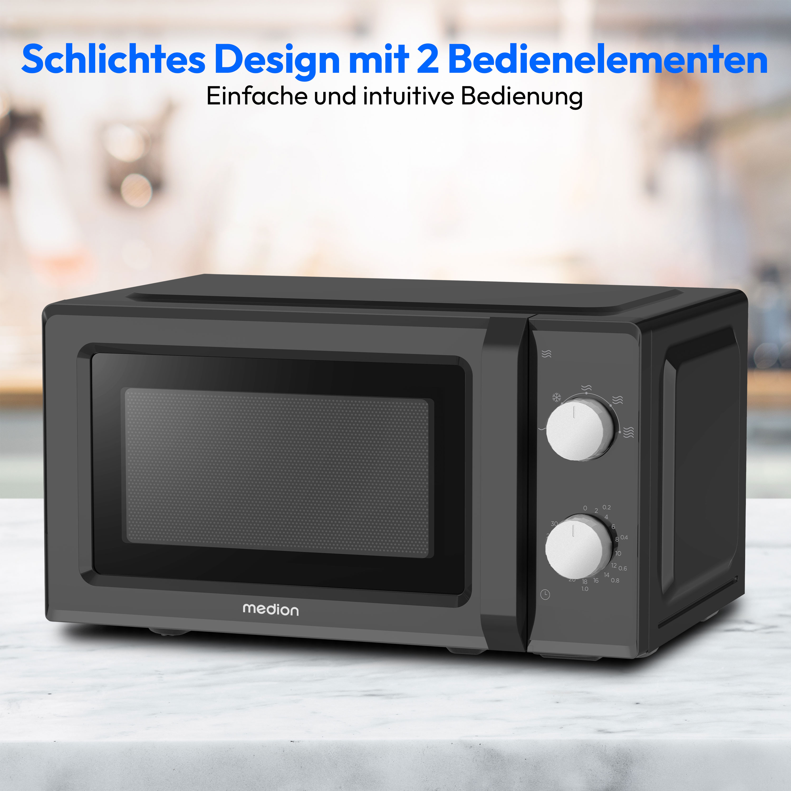 Medion MD 11475 Mikrowelle schwarz 20l