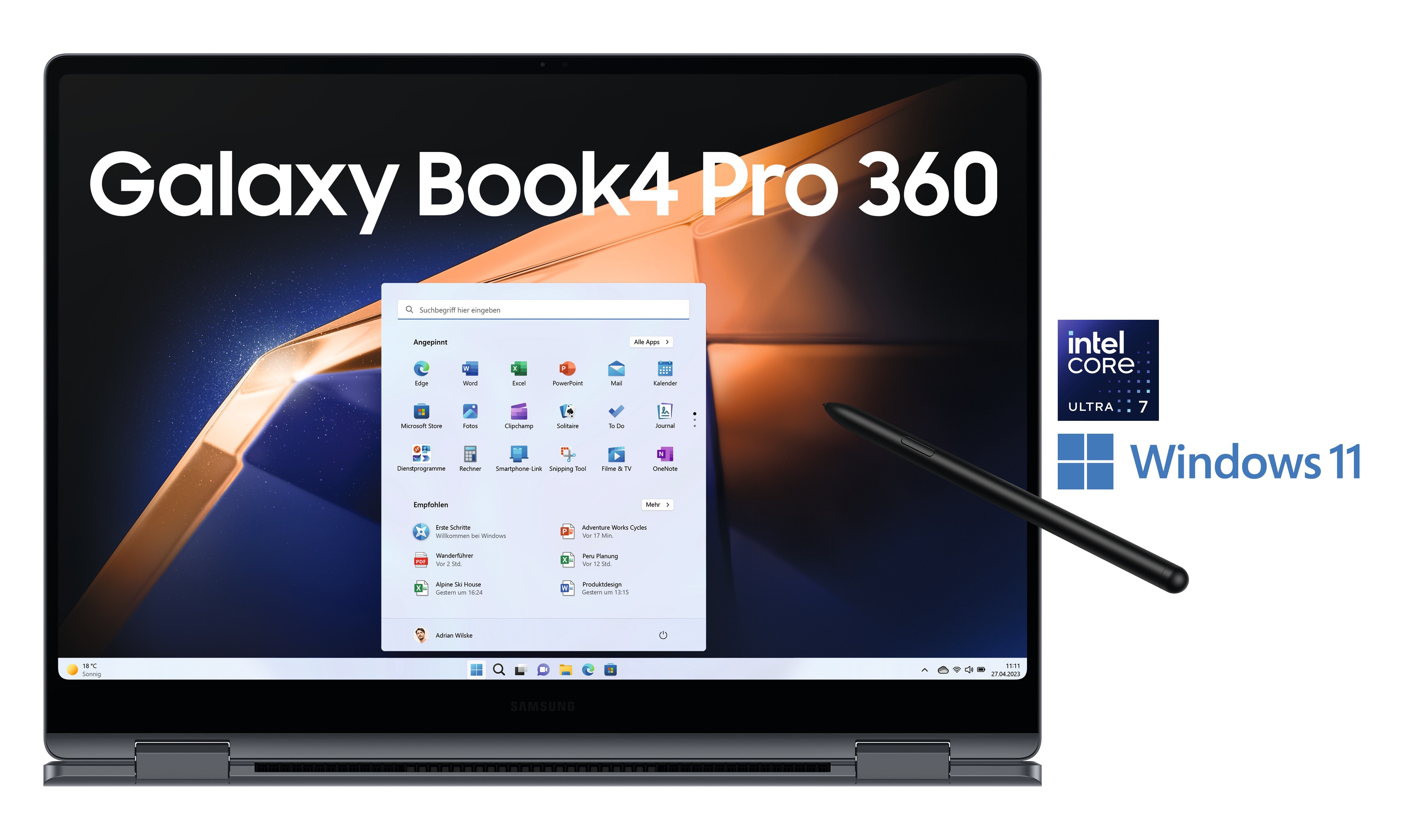 SAMSUNG Galaxy Book4 Pro360 NP960QGK-KG1DE Ultra 7 155H 32GB/1TB SSD 16"WQXGA+