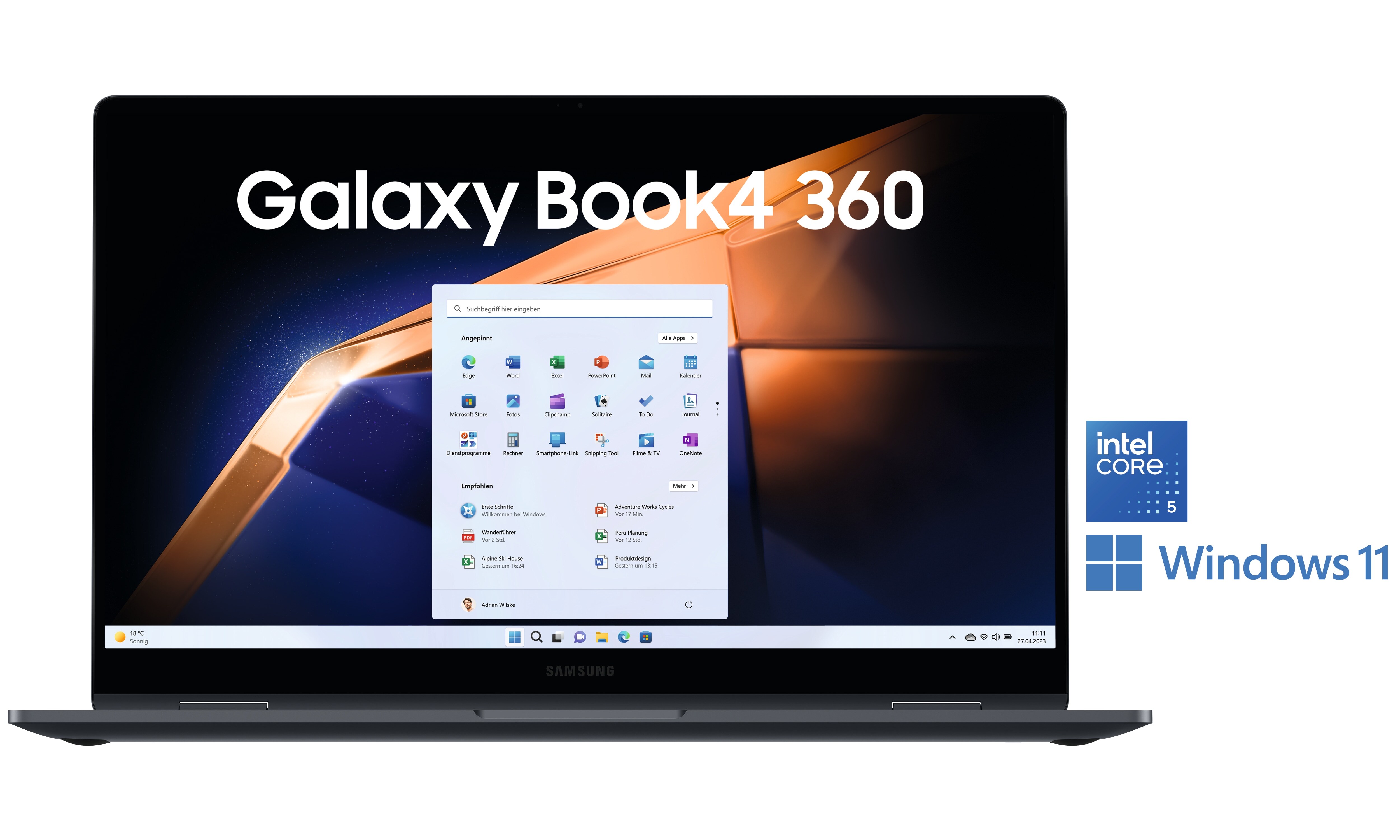 SAMSUNG Galaxy Book4 360 NP750QGK-KG3DE Core 5 120U 8GB/256GB SSD 15"FHD