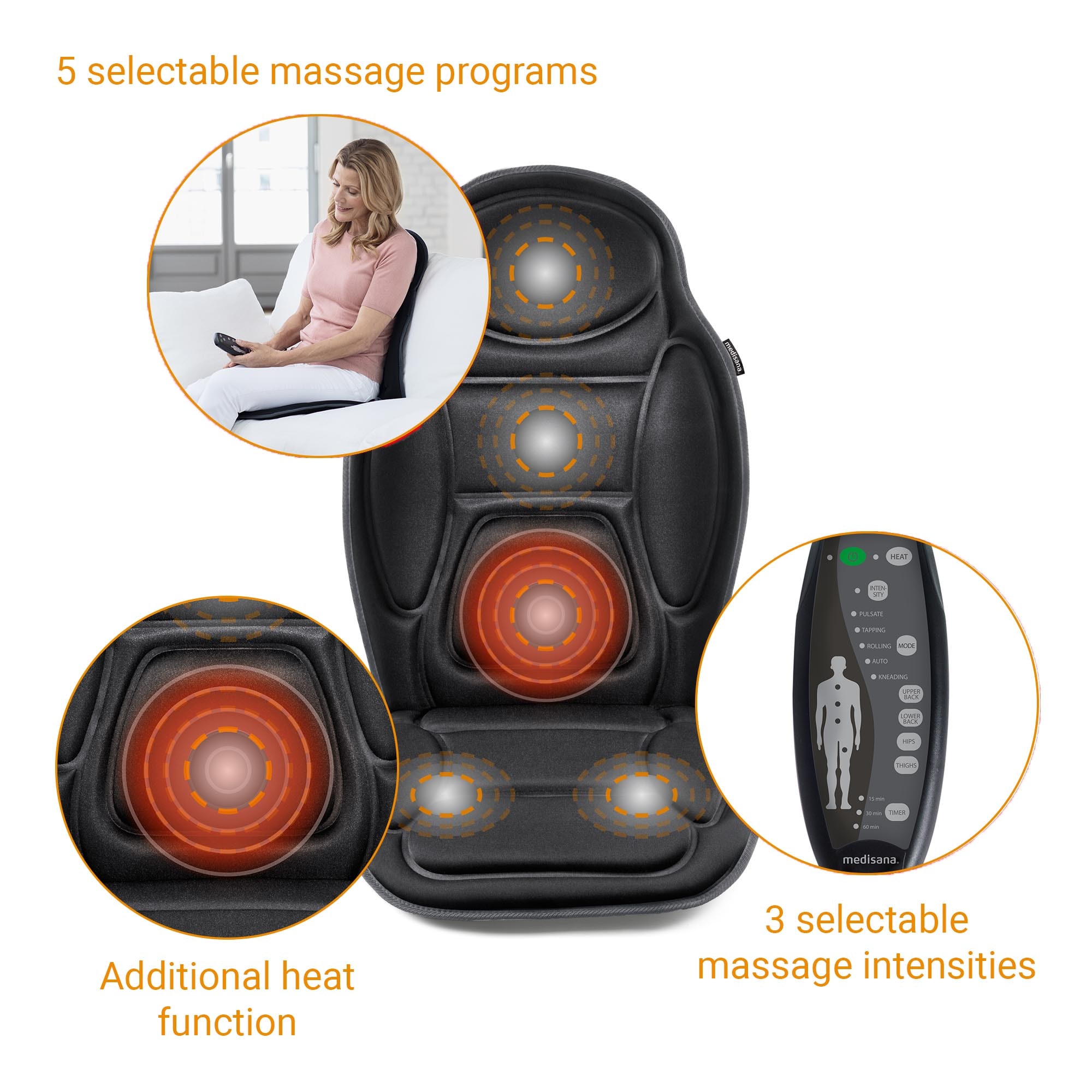 *Medisana MCH Vibrations-Massagsitzauflage HD schwarz