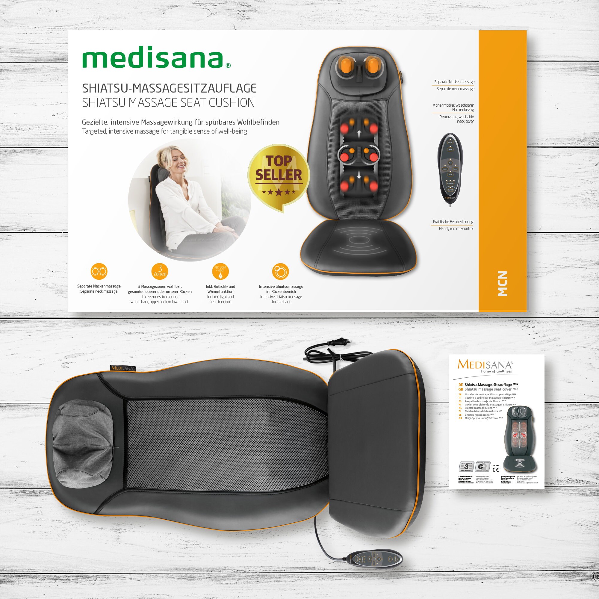 Medisana MCN Shiatsu-Sitzauflage schwarz