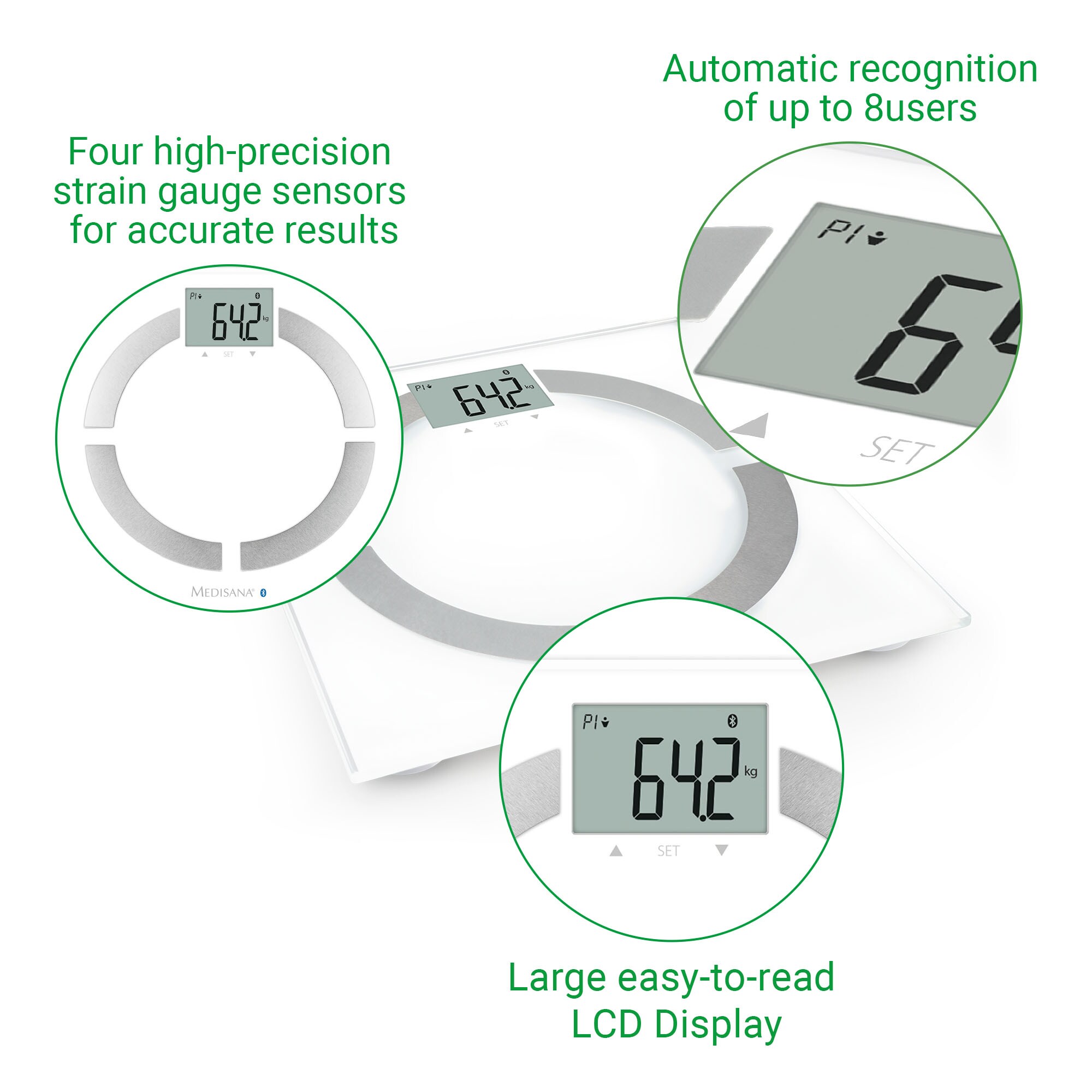 *Medisana BS 444 connect Smarte Körperanalysewaage weiß