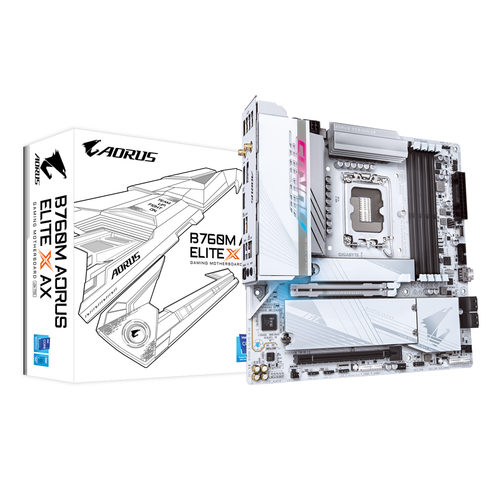 GIGABYTE AORUS B760M ELITE X AX mATX Mainboard Sockel LGA1700