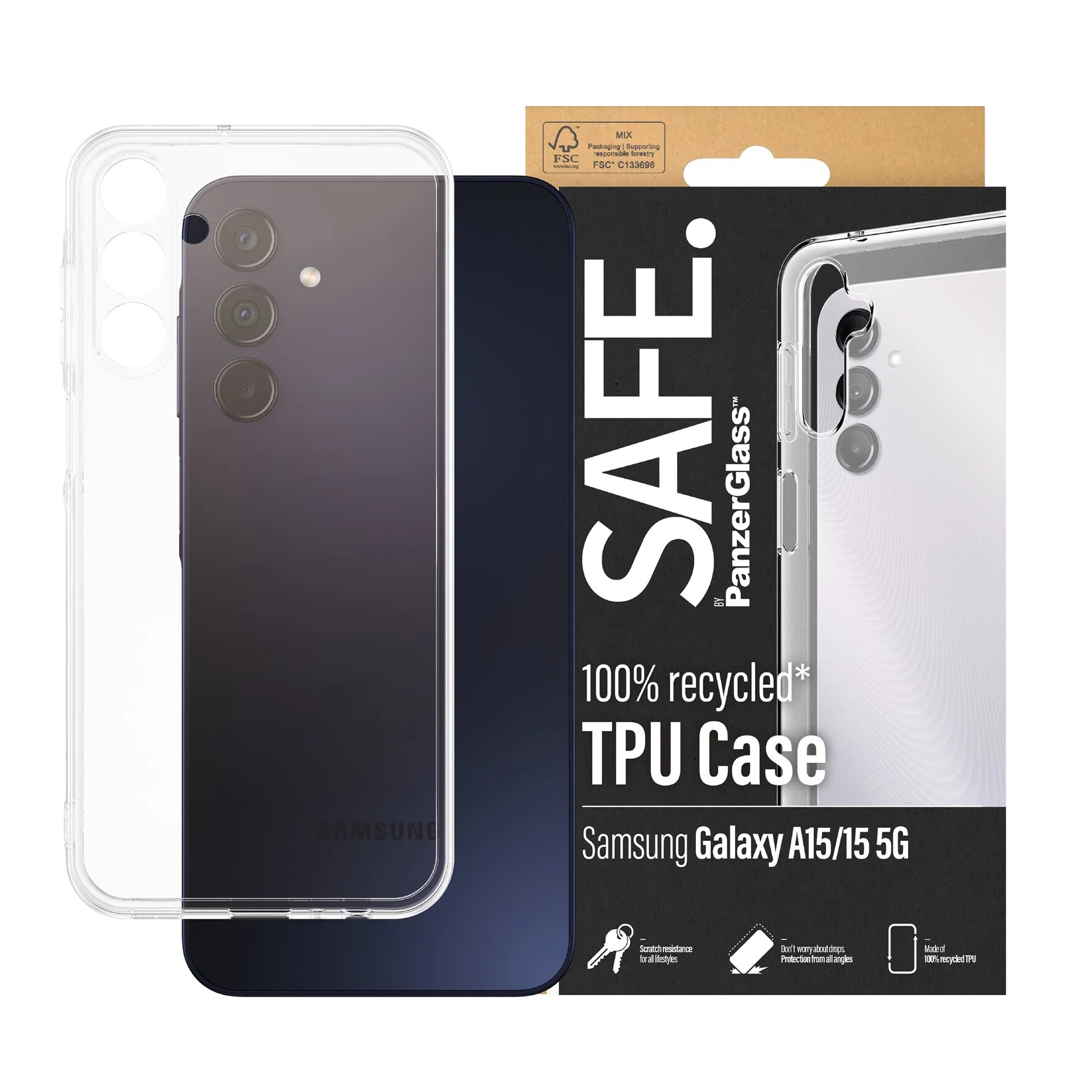 PanzerGlass SAFE TPU Case für Samsung Galaxy A15/A15 5G Transparent