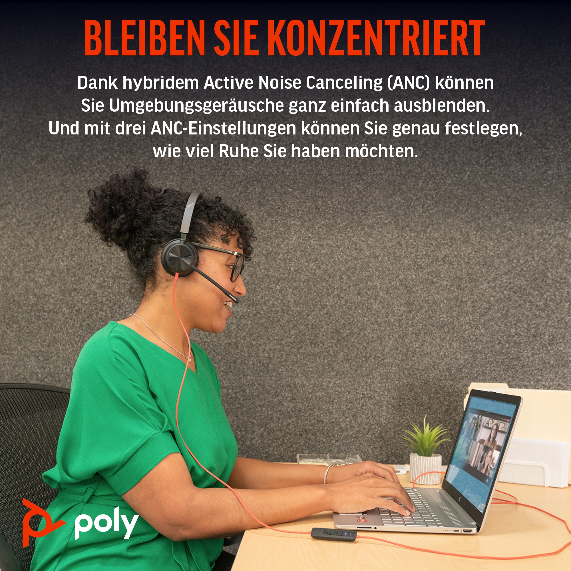 Poly Blackwire 8225 USB-C Stereo-Headset + USB-C/A-Adapter, ANC