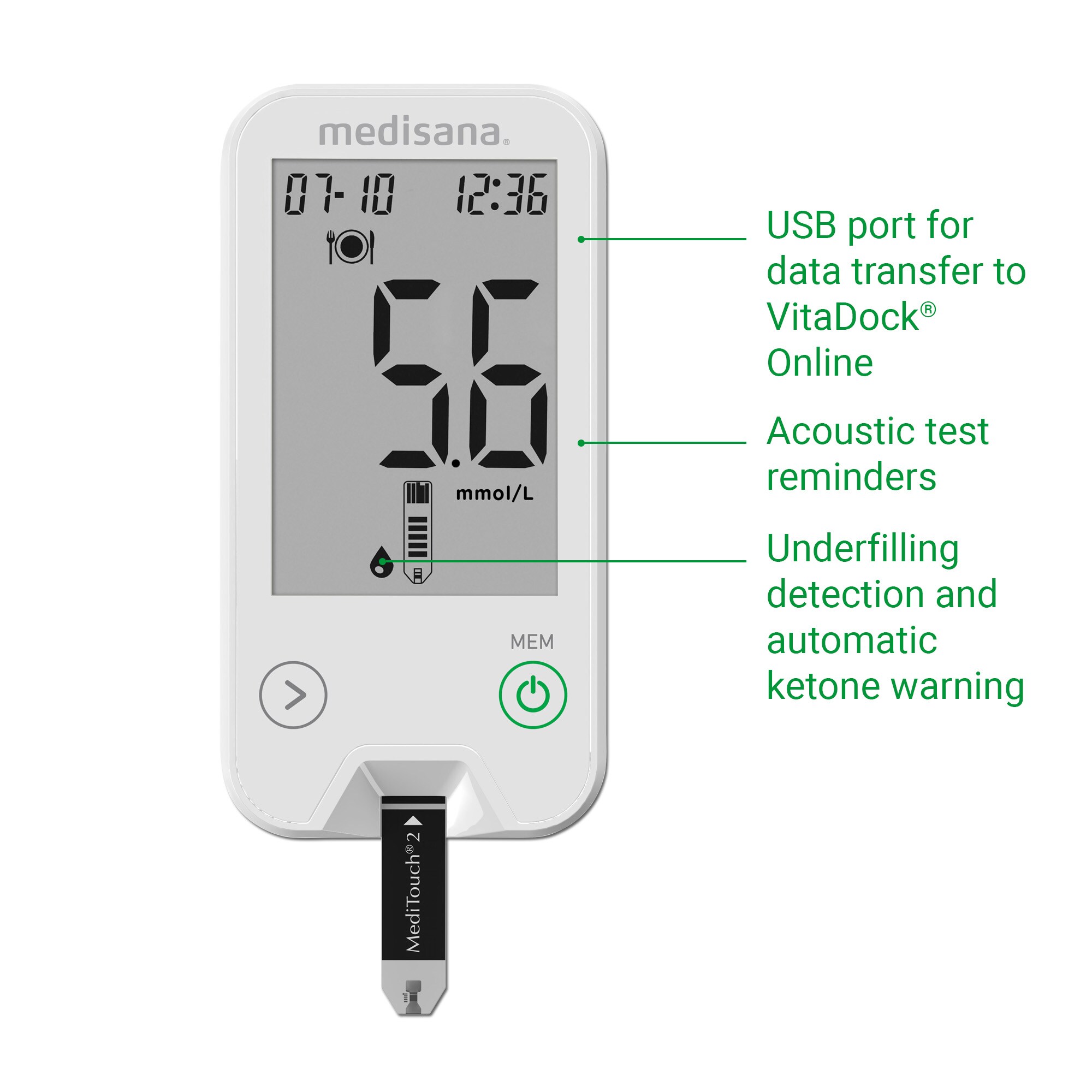 Medisana MediTouch 2 mmol/L Blutzuckermessgerät inkl. Starterset