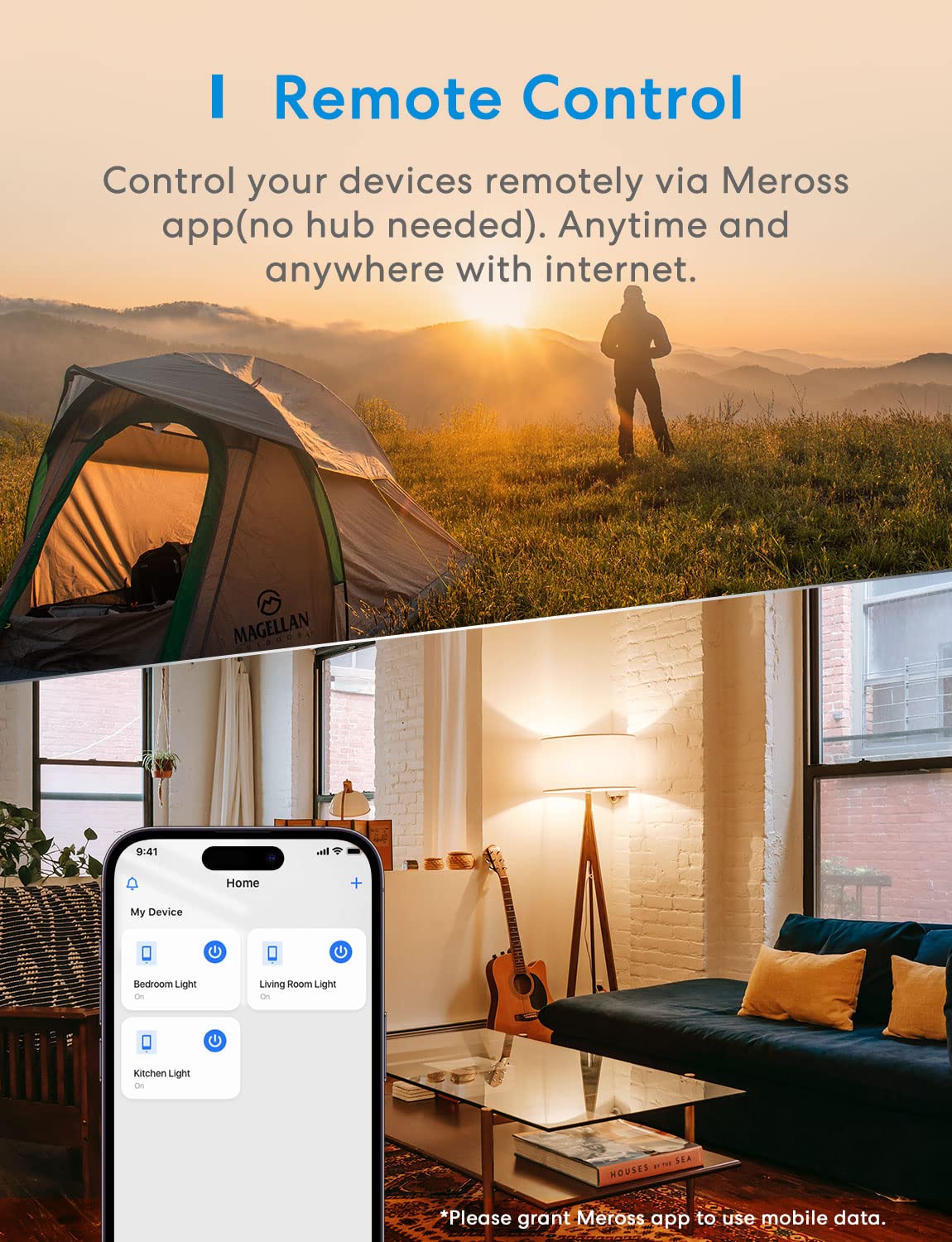 Meross Smart Wi-Fi 2 Way Wall Switch