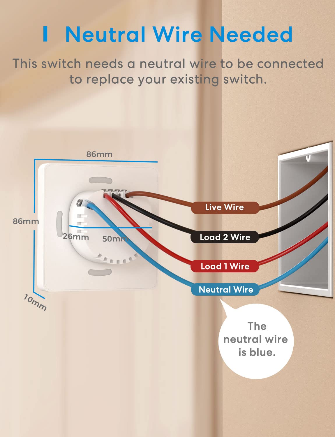 Meross Smart Wi-Fi 2 Way Wall Switch