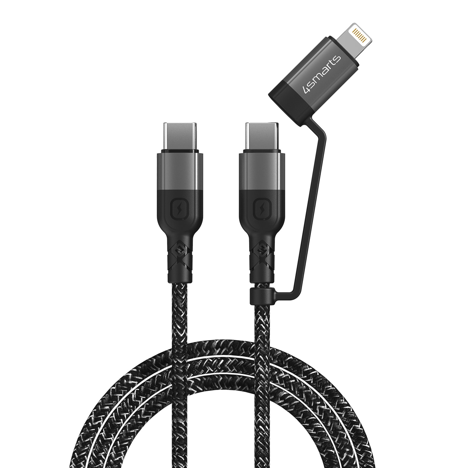 4smarts USB-C/USB-C &amp; Lightning Kabel ComboCord CL 1.5m textil