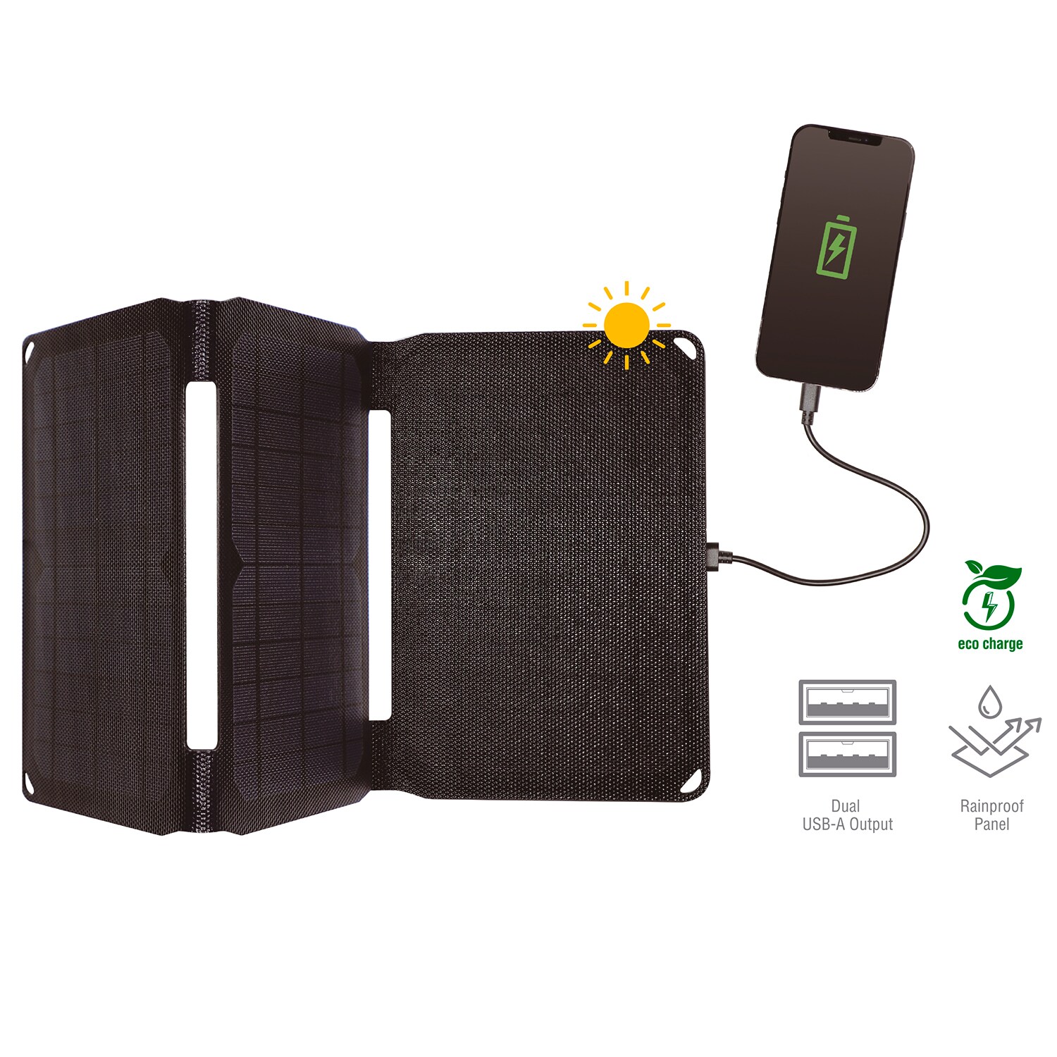 4smarts Foldable Solar Panel 20W 2xUSB-A - schwarz