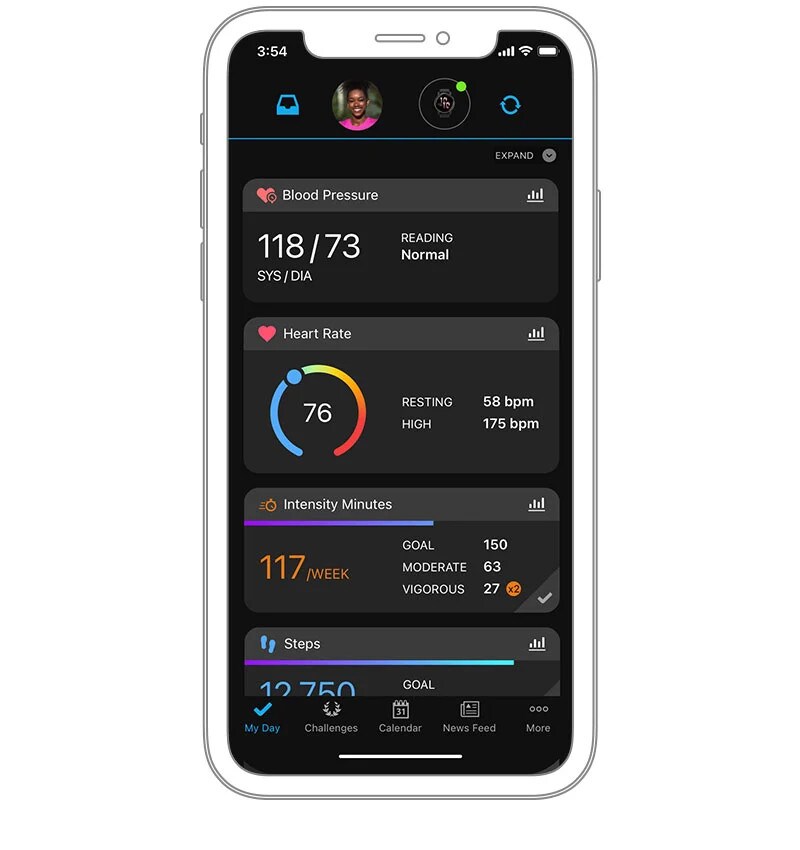 Garmin Index BPM smartes Oberarm-Blutdruckmessgerät schwarz