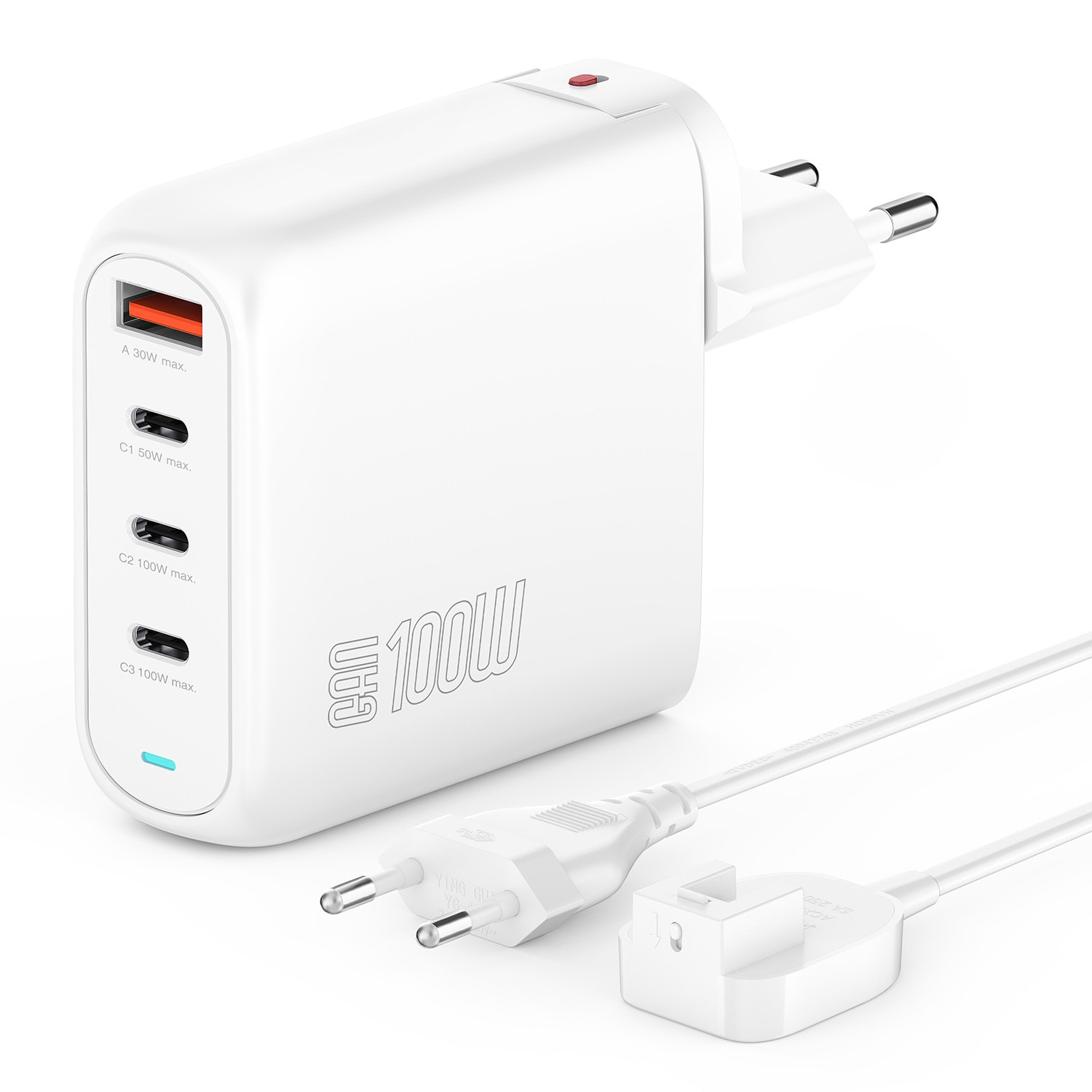 4Smarts Ladegerät GaN Flex Pro 100W 3 USB-C+1 USB-A - weiß