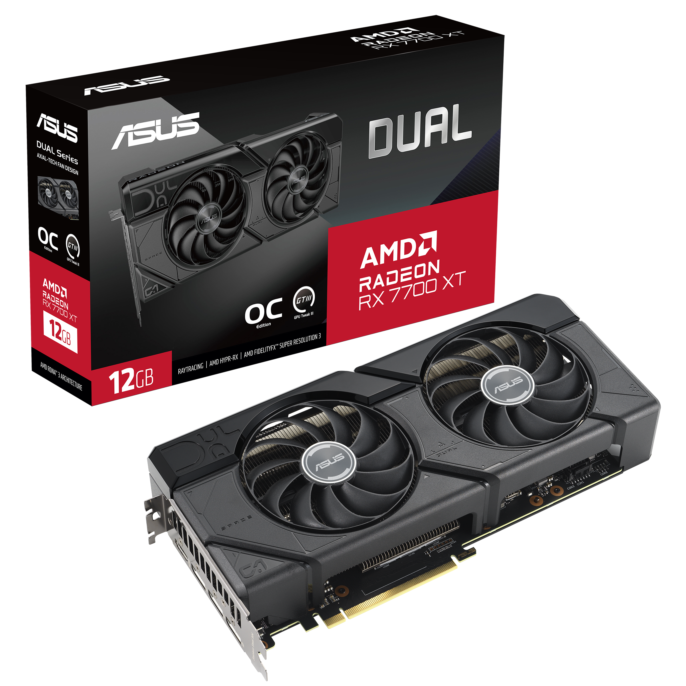 ASUS Dual Radeon RX 7700 XT 12GB OC Edition 12GB GDDR6 Grafikkarte