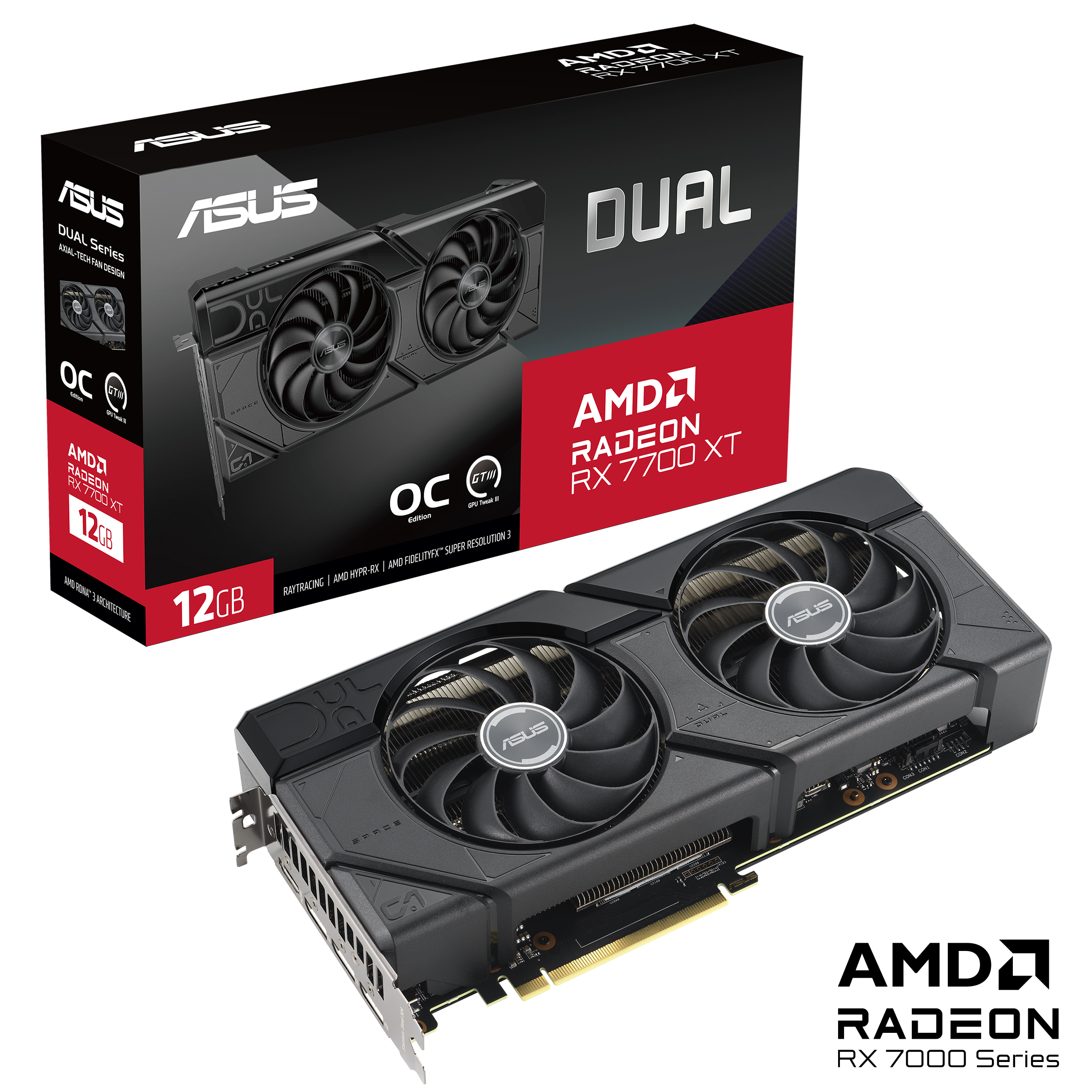 ASUS Dual Radeon RX 7700 XT 12GB OC Edition 12GB GDDR6 Grafikkarte