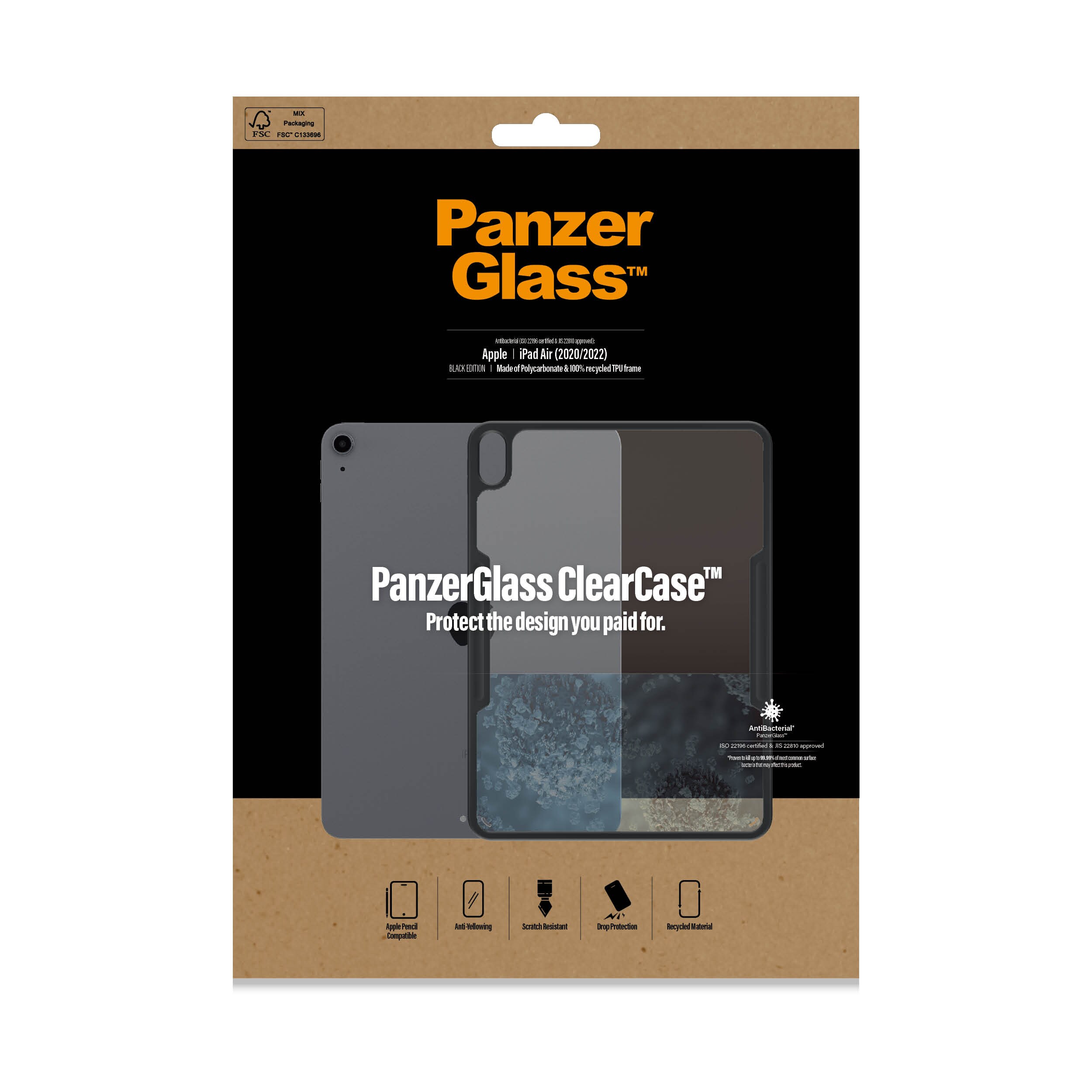 PanzerGlass® ClearCase™ schwarz für Apple iPad Air (2020|2022)