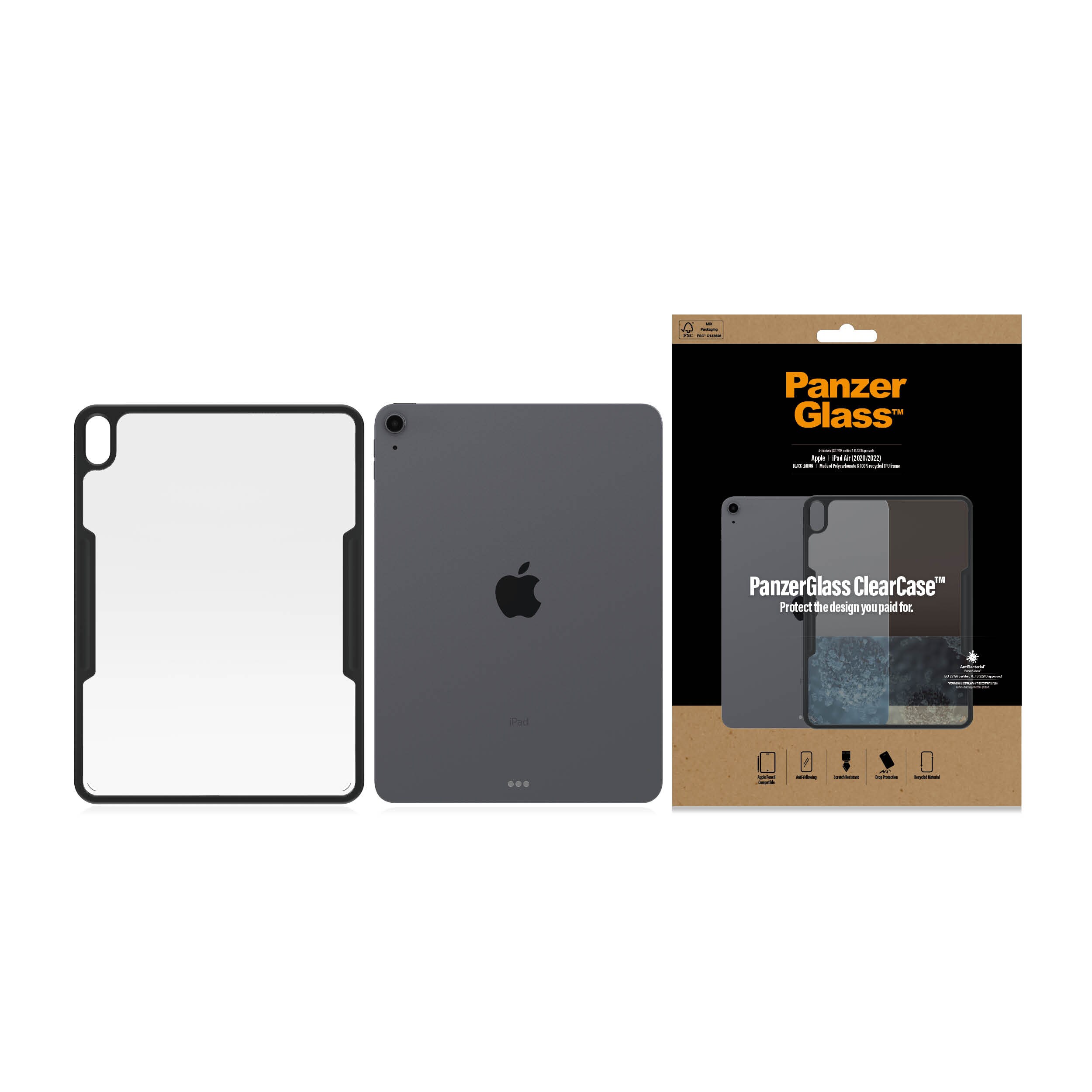 PanzerGlass® ClearCase™ schwarz für Apple iPad Air (2020|2022)