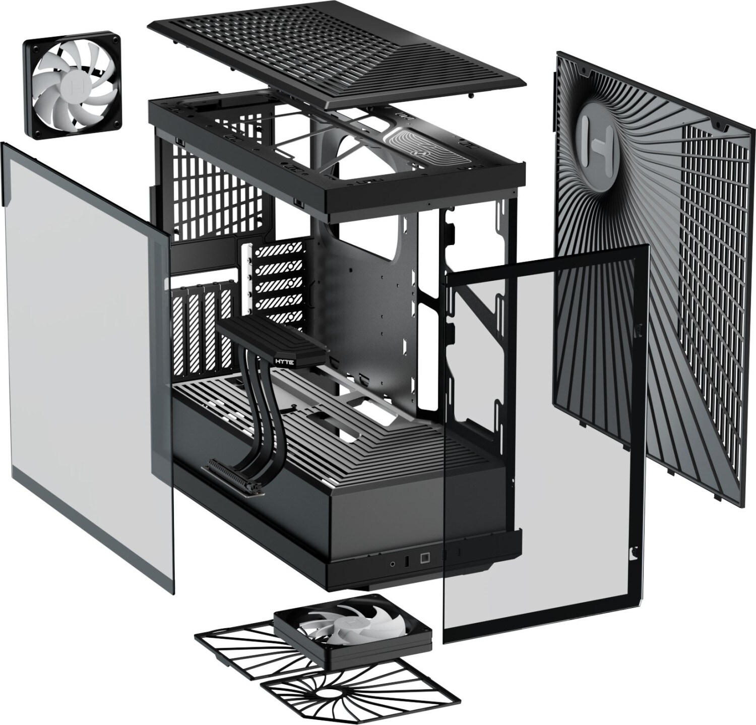 HYTE Y40 Black ATX-Midi-Tower Gehäuse schwarz, Seitenfenster