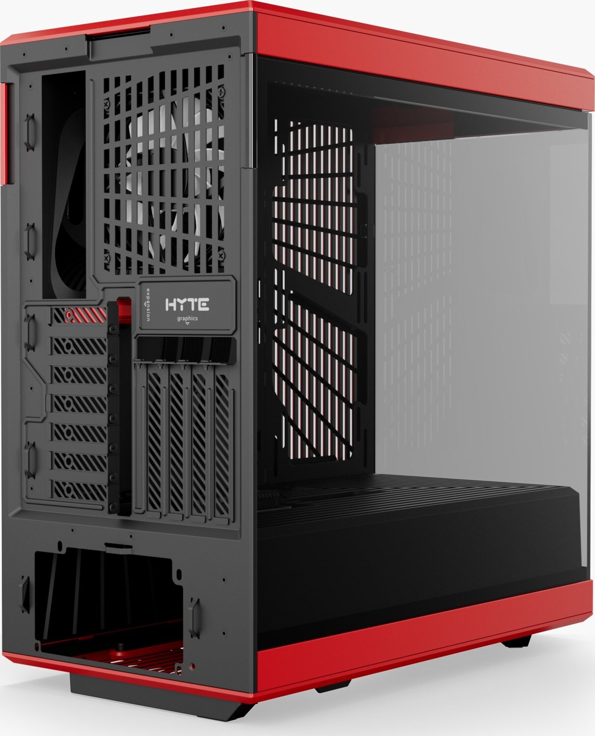 HYTE Y40 Red Black ATX-Midi-Tower Gehäuse rot/schwarz, Seitenfenster