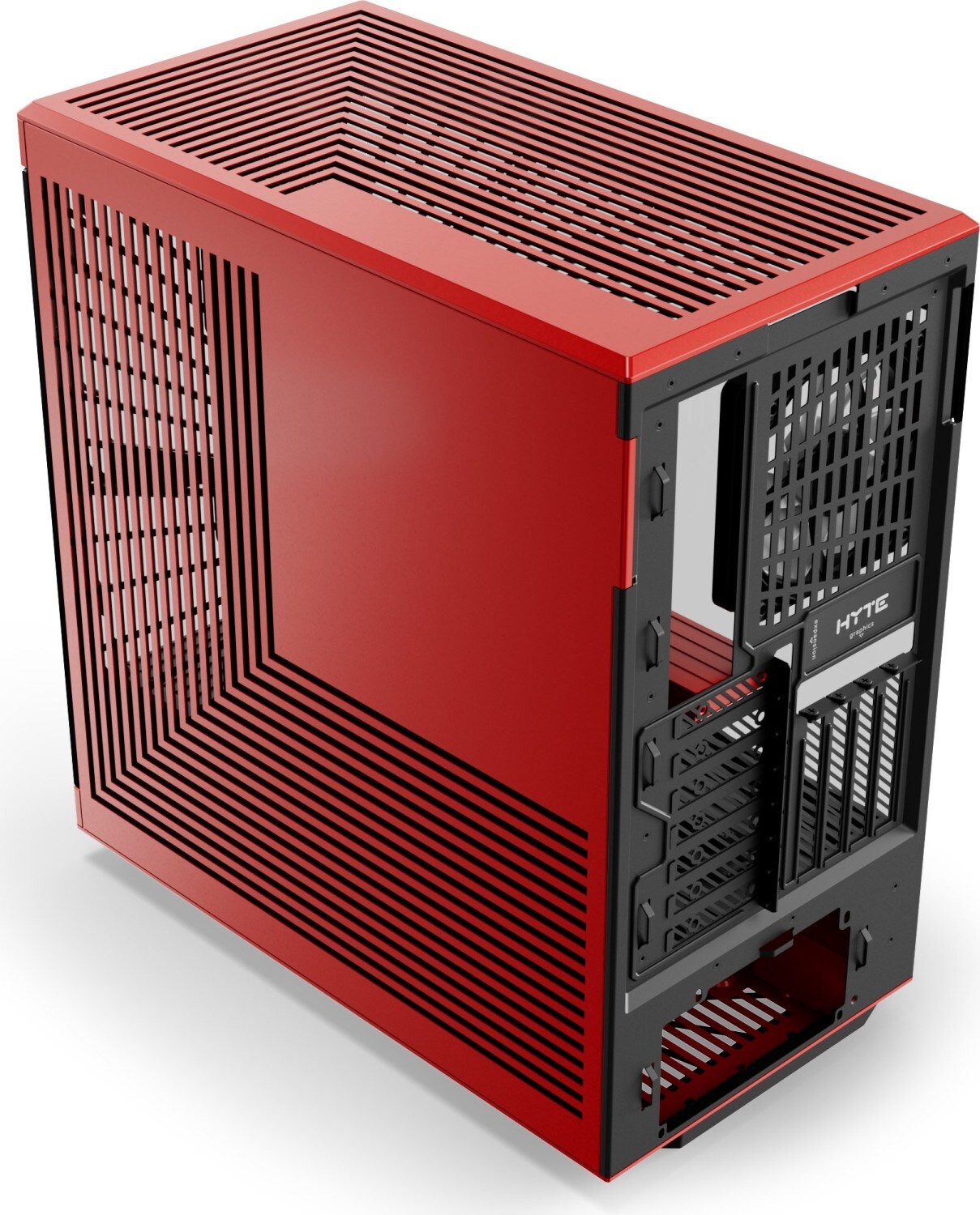 HYTE Y40 Red Black ATX-Midi-Tower Gehäuse rot/schwarz, Seitenfenster