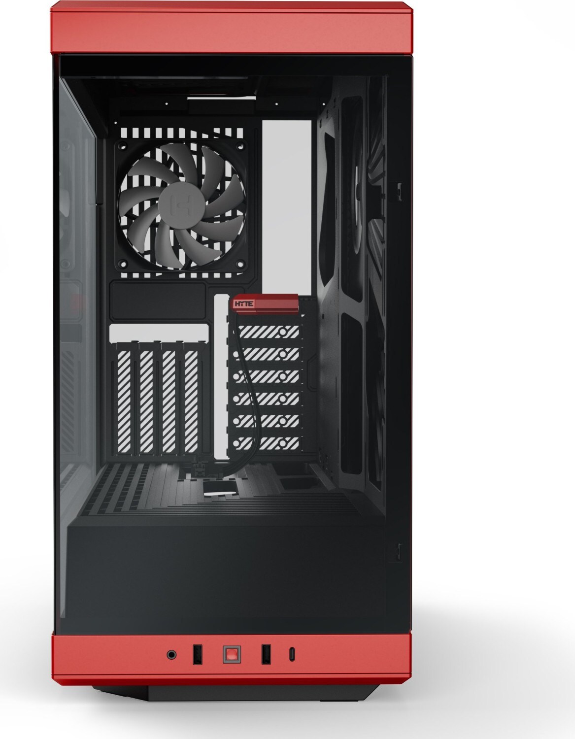 HYTE Y40 Red Black ATX-Midi-Tower Gehäuse rot/schwarz, Seitenfenster