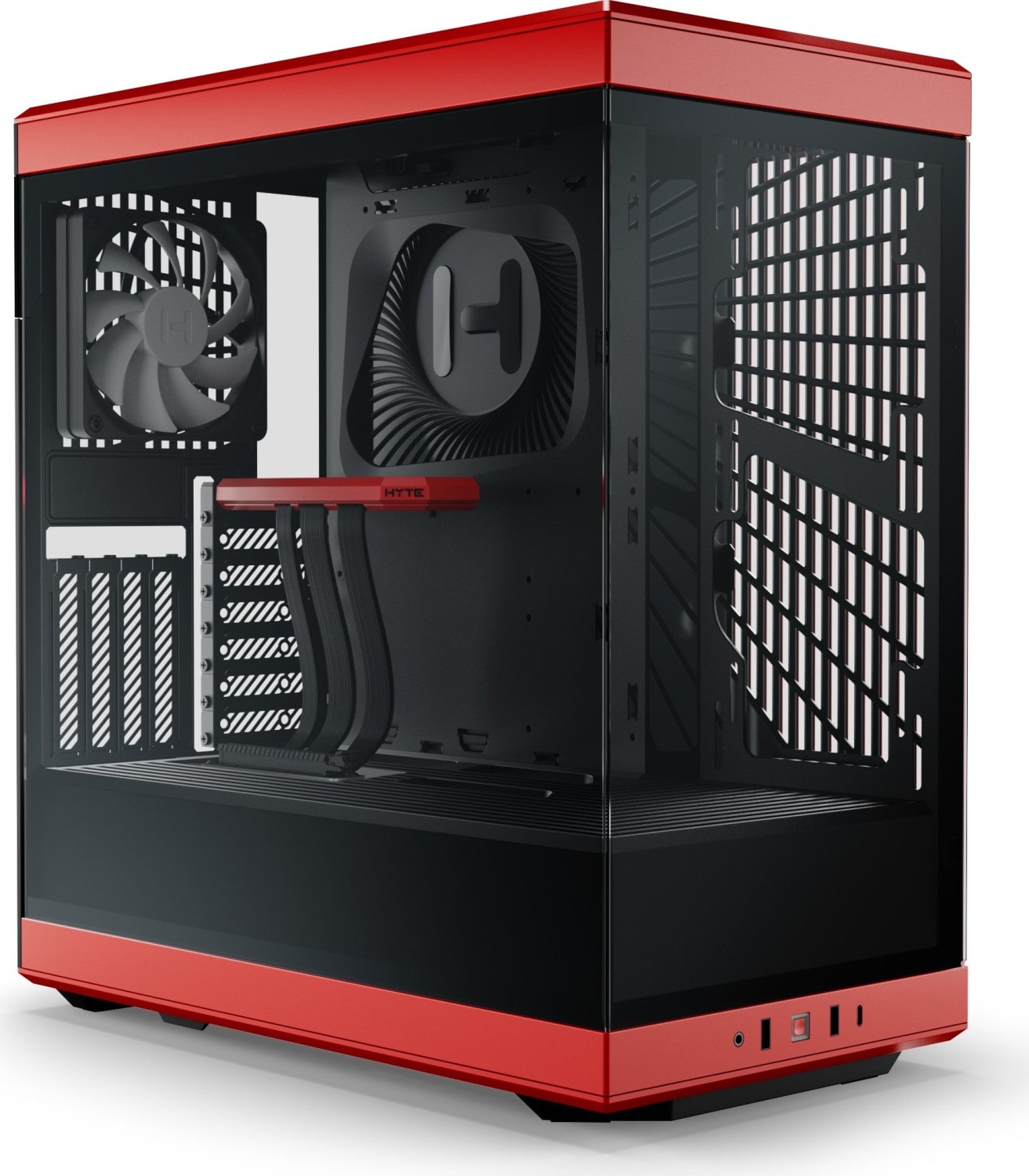 HYTE Y40 Red Black ATX-Midi-Tower Gehäuse rot/schwarz, Seitenfenster