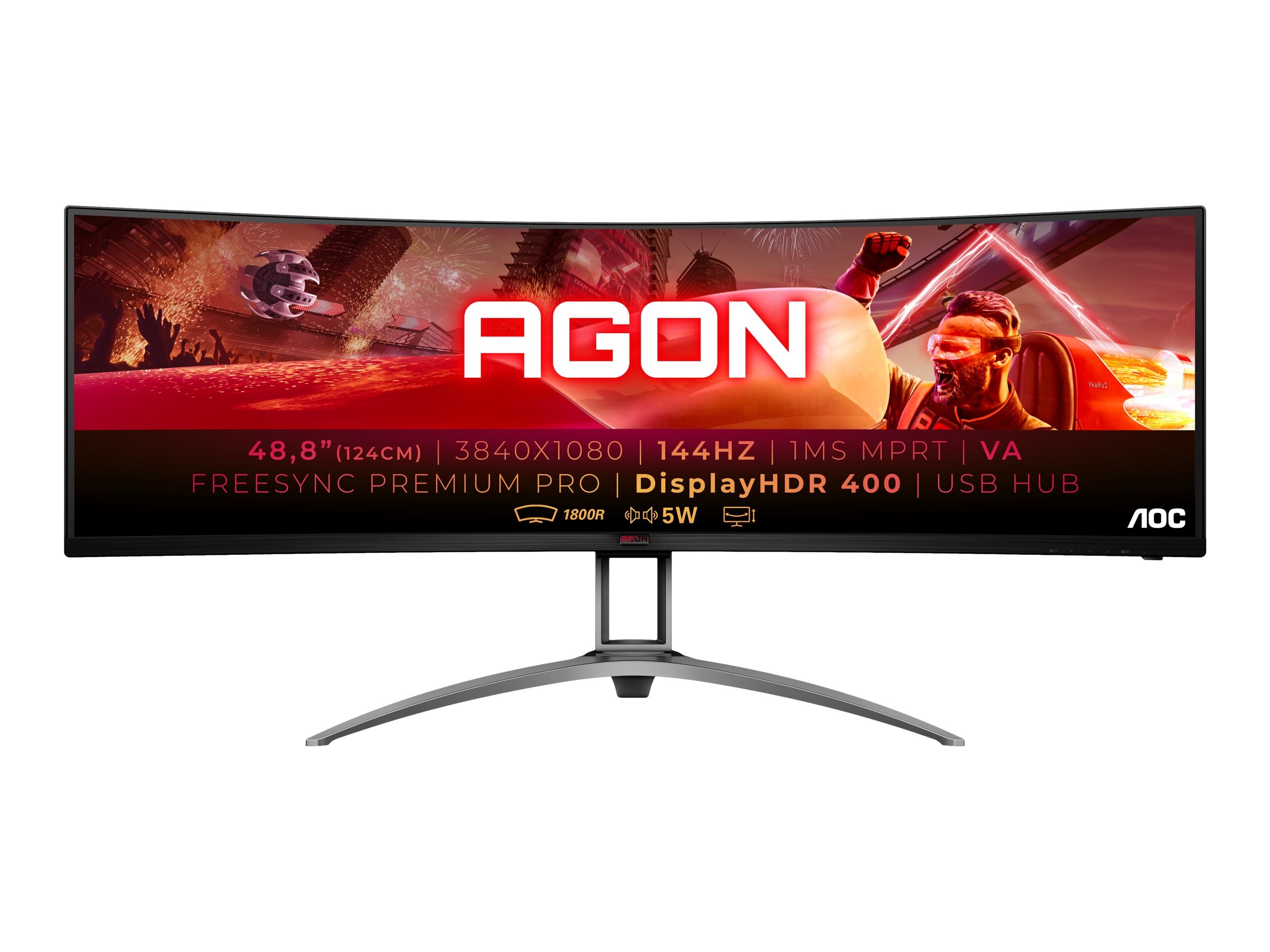 AOC AGON AG493QCX 124,5cm (49") UWFHD VA Curved Gaming Monitor HDMI/DP/USB 144Hz