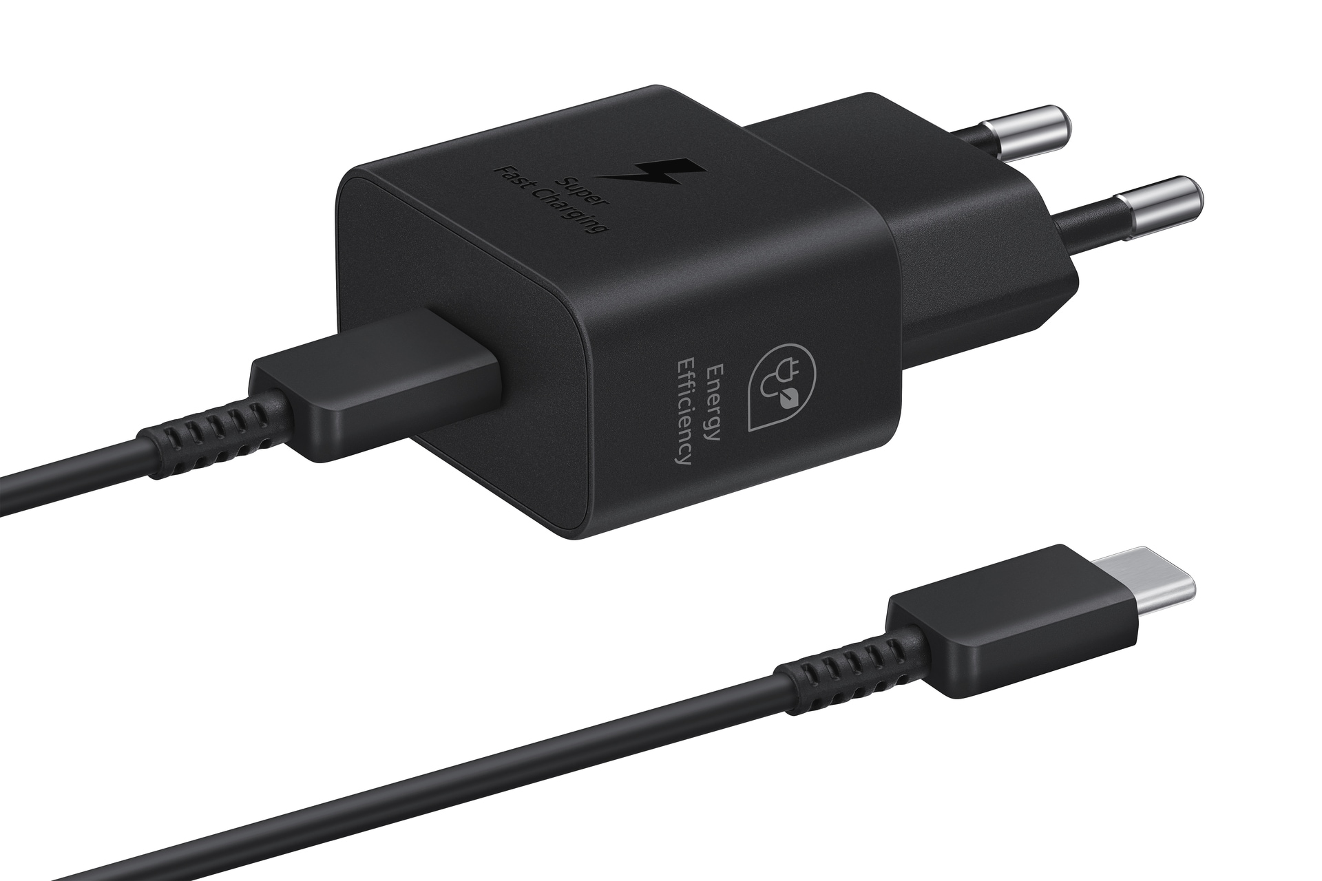 Samsung Schnellladegerät T2510 USB-C 25W mit Datenkabel, Schwarz