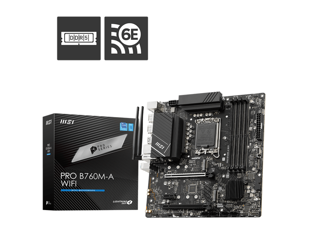 MSI PRO B760M-A WIFI Mainboard Sockel 1700 mATX