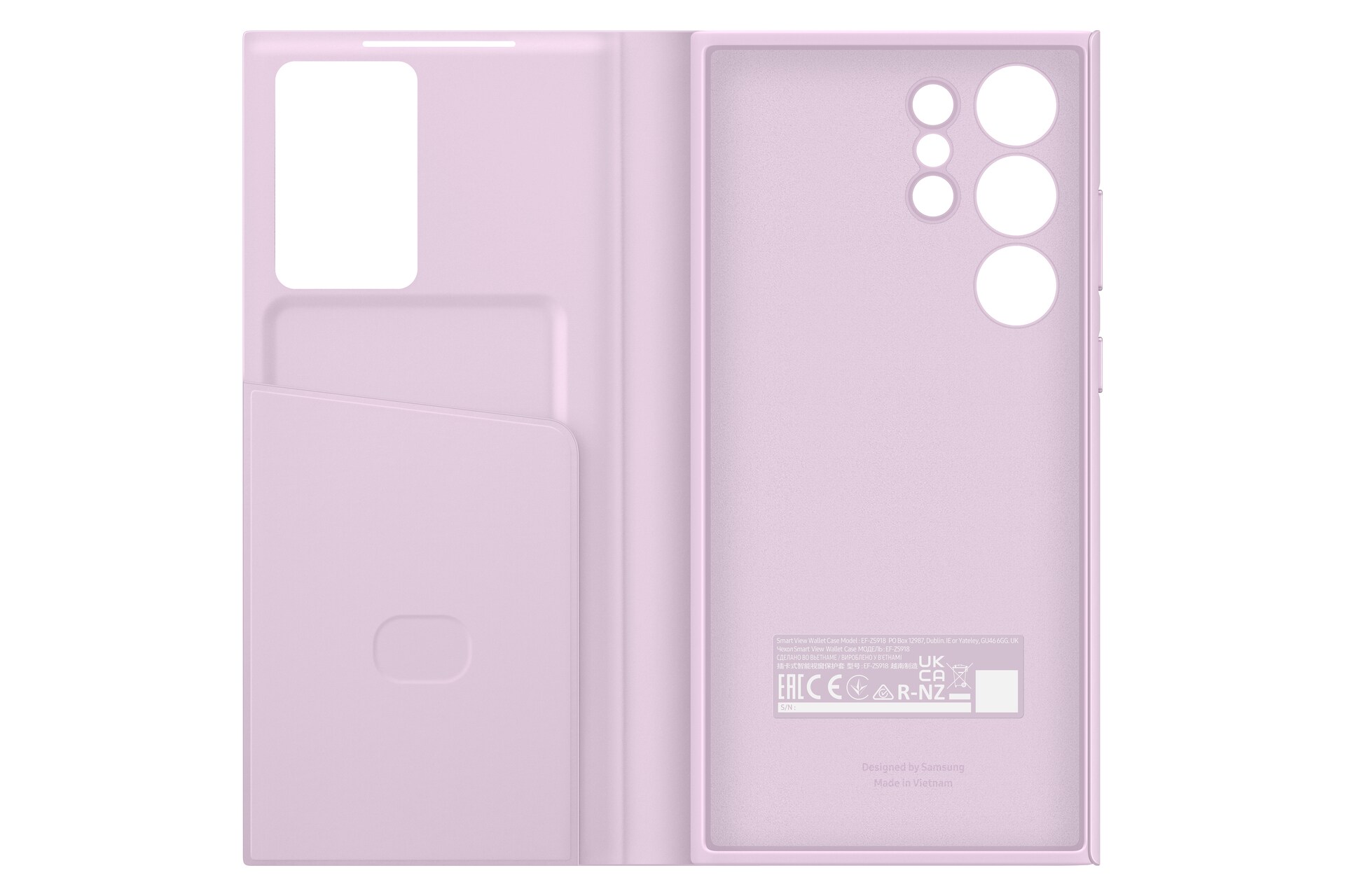 Samsung Smart View Wallet Case für Galaxy S23 Ultra, Lavender