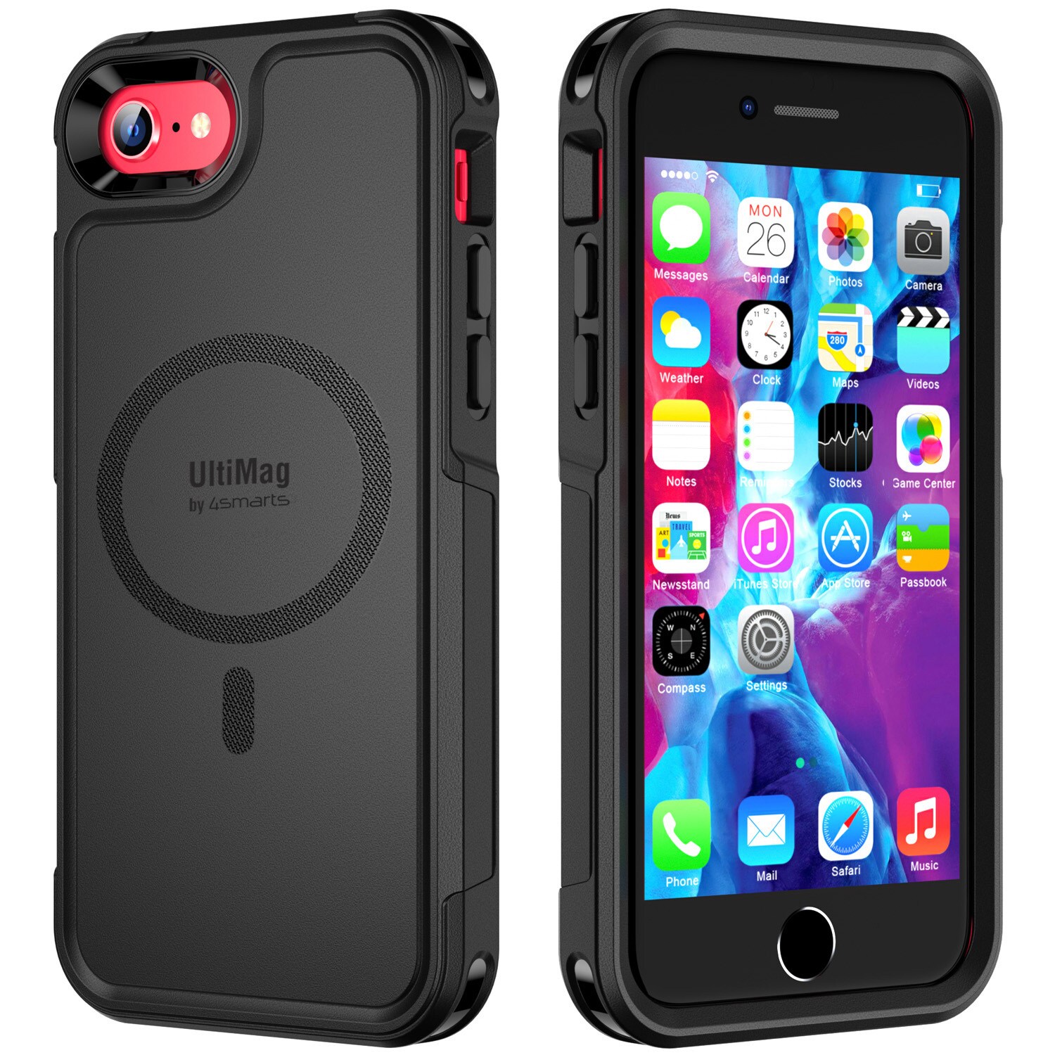 4Smarts Defend Case UltiMag f. iPhone SE3 / SE2 / 8 / 7 - schwarz