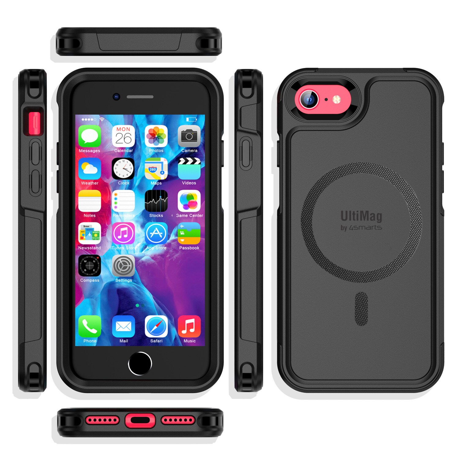 4Smarts Defend Case UltiMag f. iPhone SE3 / SE2 / 8 / 7 - schwarz