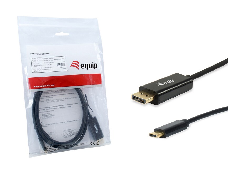 EQUIP 133467 USB-C auf DisPlayPort Kabel Stecker auf Stecker, 1.8m