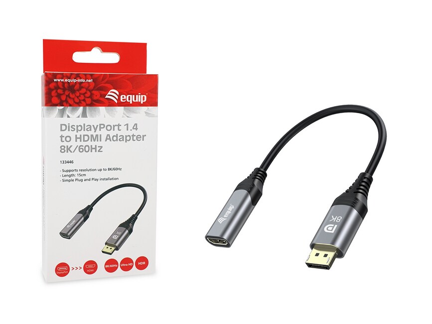 EQUIP 133446 DisplayPort 1.4 auf HDMI Adapter, 8K/60Hz