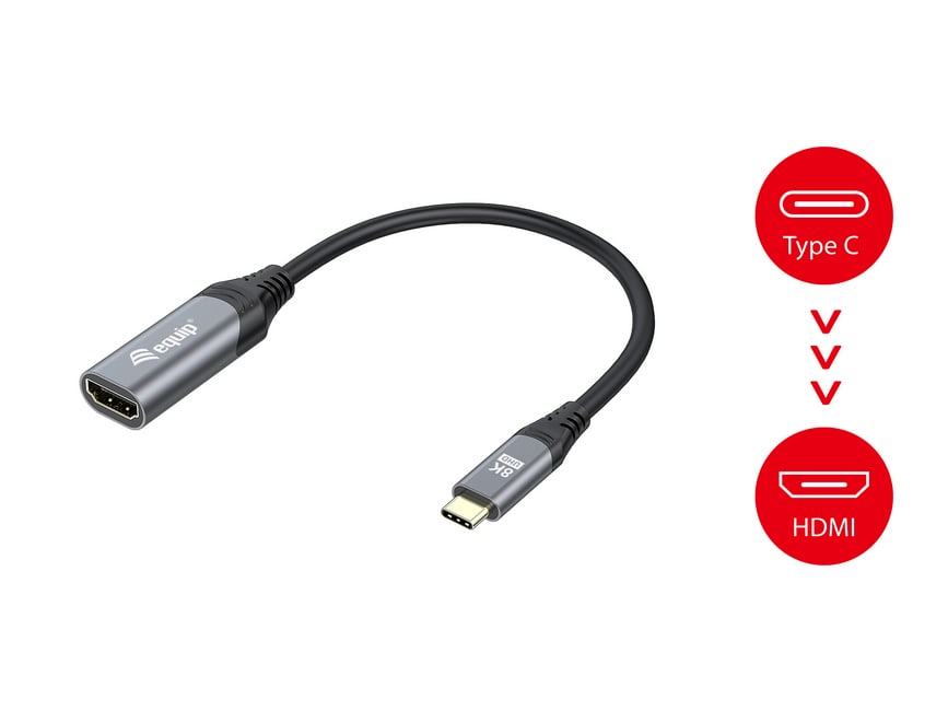 EQUIP 133492 USB-C auf HDMI 2.1 Adapter, 8K/30Hz